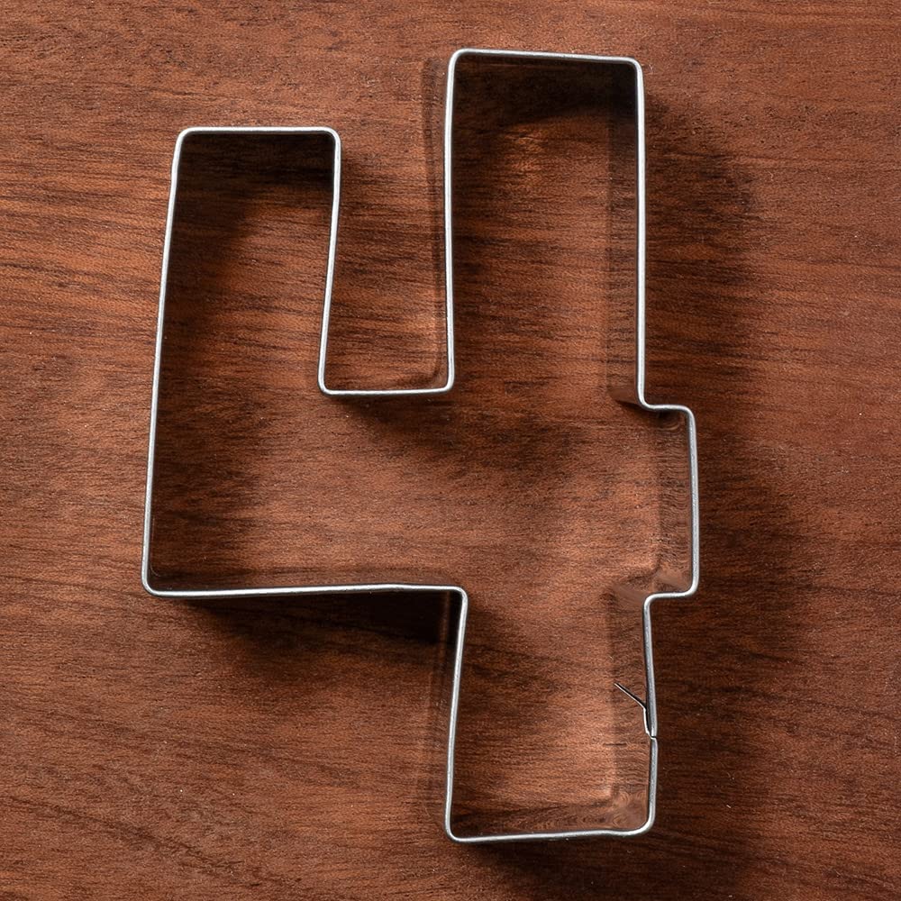 Liliao Number 4 Cookie Fondant Biscuit Cutter For Birthday/Anniversary/Special Day - 2.6 X 3.6 Inches - Stainless Steel