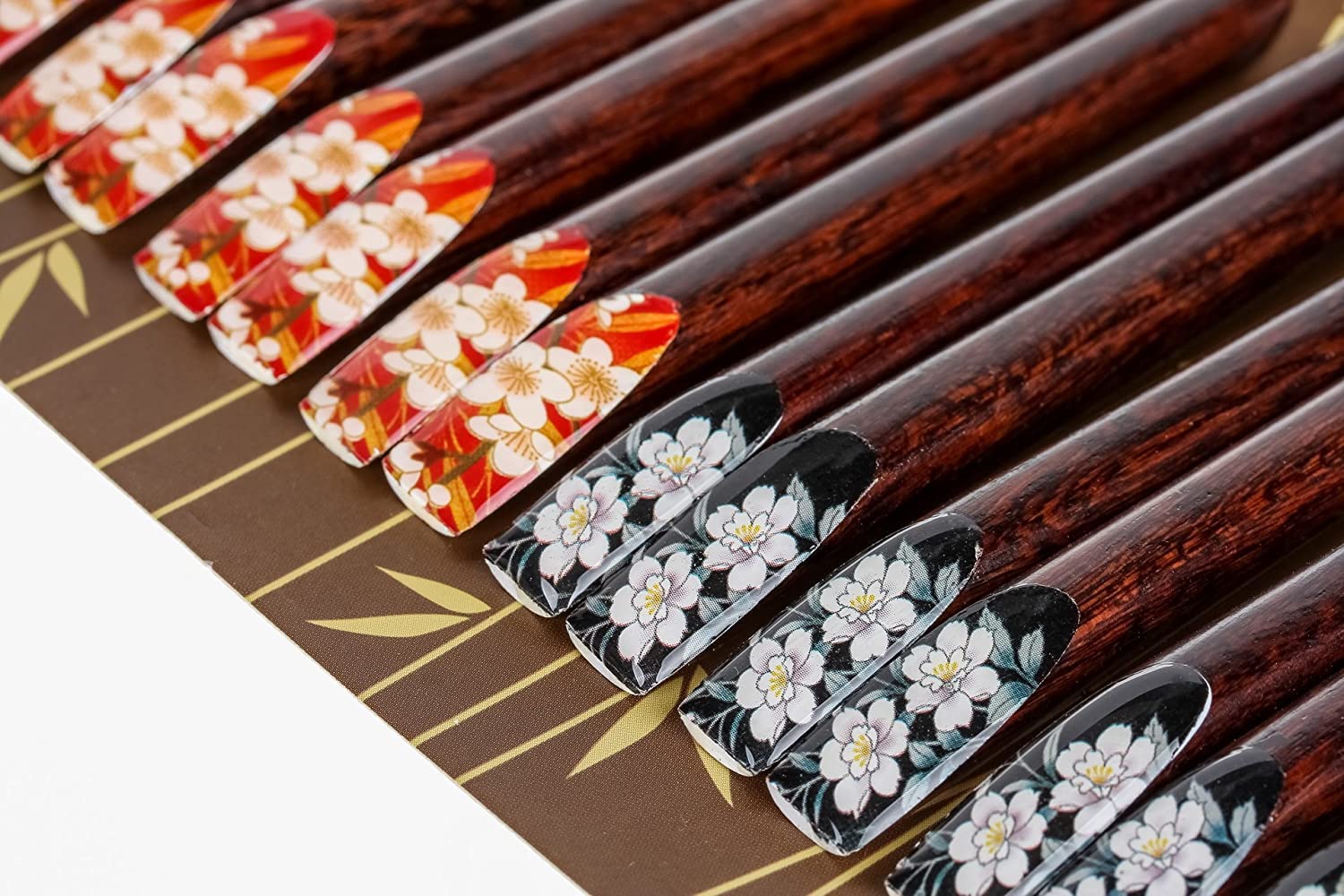 W Home Heim Concept 8- Pairs Bamboo Chopsticks Reusable Chinese Korean Japanese Chopsticks Natural Wood Chop Stick (Chopsticks8S