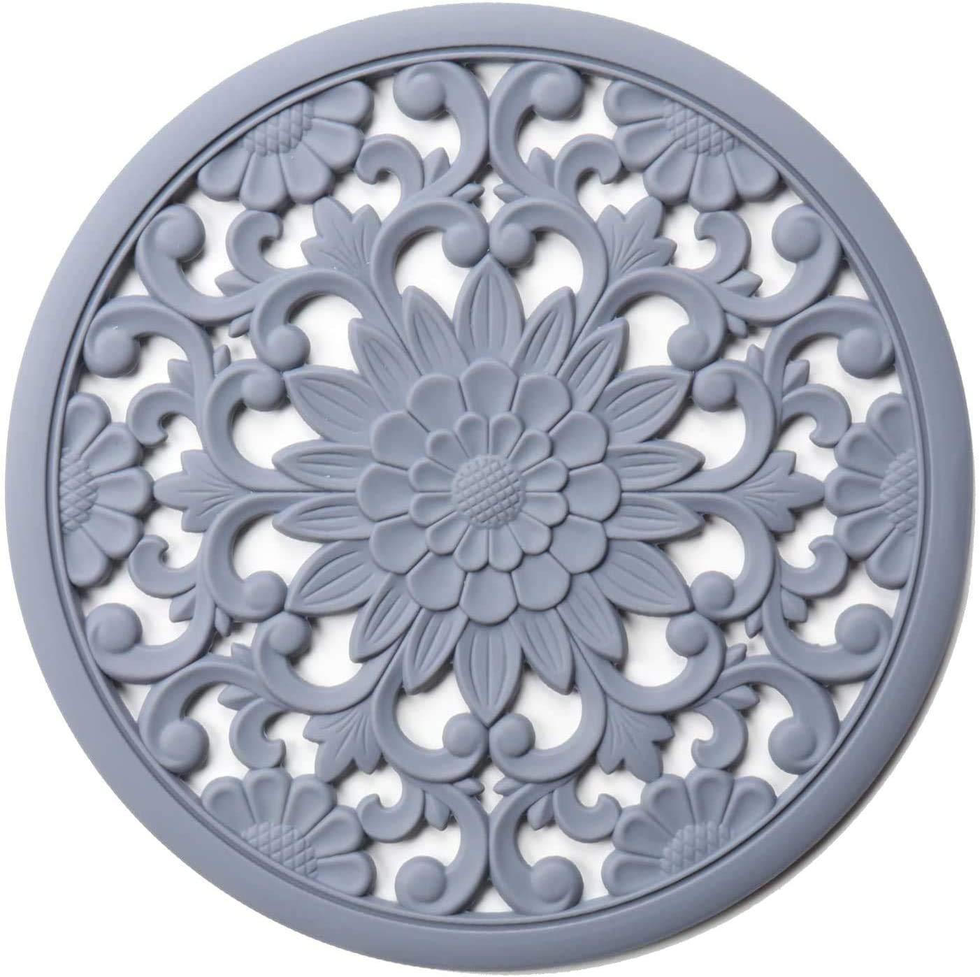 Set Of 3 Silicone Trivet Mats, Multi-Use Intricately Carved Hot Pot Trivets For Hot Dishes, Kitchen Mats, Table Mats, Flexible D