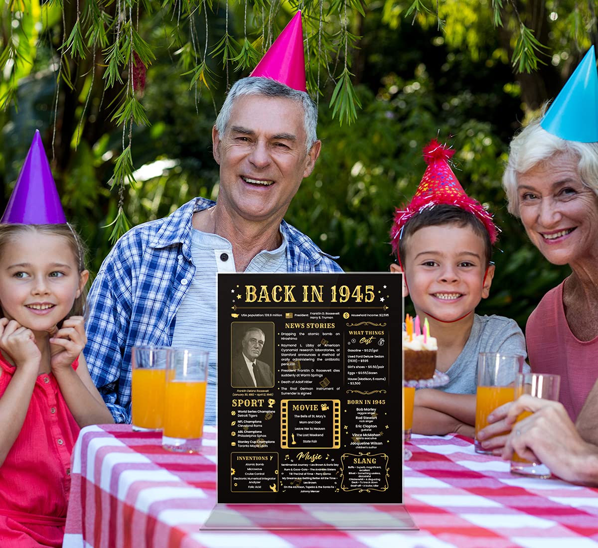 Back In 1945 Birthday Card - 79Th Birthday Gift For Women Or Men - 79Th Birthday Decoration For Grandmother Or Grandpa - Table C