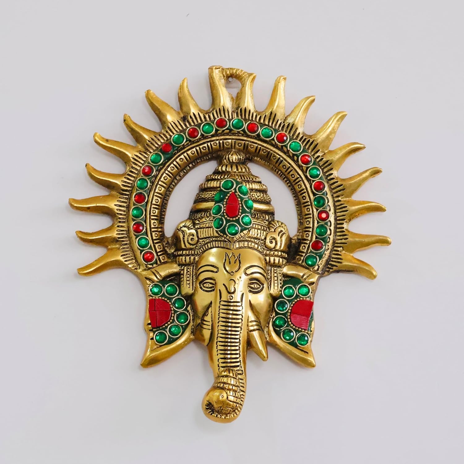 Dreamkraft Ganesha Idol With Surya Chakra | Wall Hanging Ganesh Murti For Home Mandir, Office, Puja Room, Gift, Diwali, Vastu |