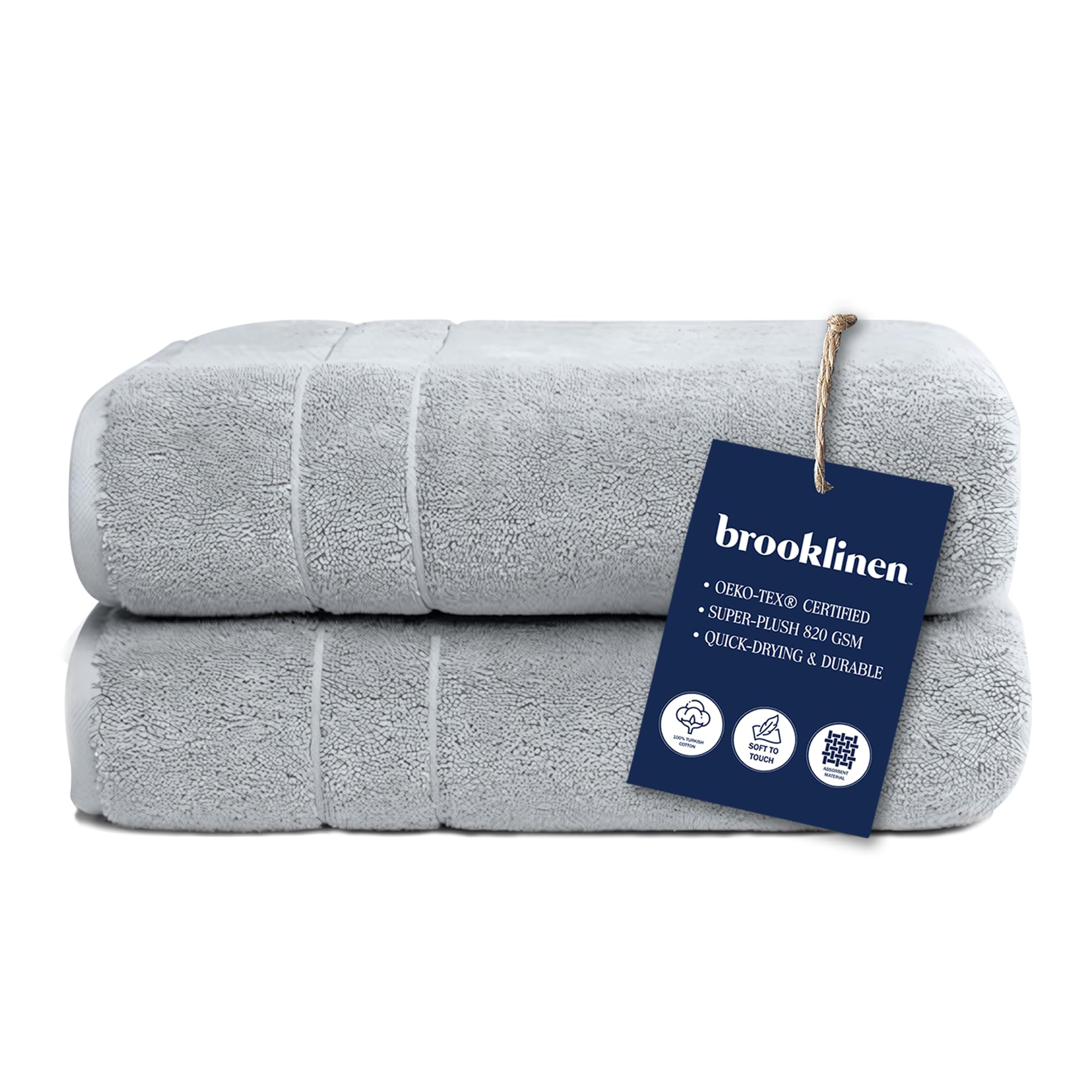 Brooklinen Super-Plush Washcloths - Set of 2  Smoke Gray  100% Cotton  Best Luxury Spa Towels