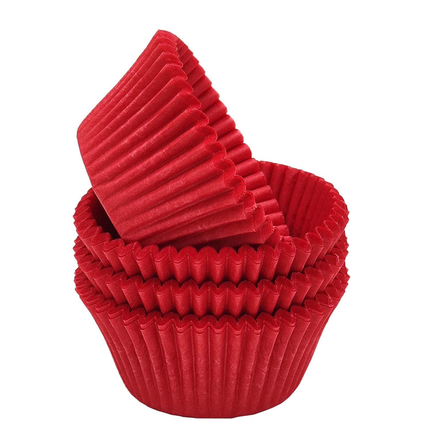 Mombake Premium Red Greaseproof Cupcake Liners Muffin Paper Baking Cups Standard Size, 100-Count