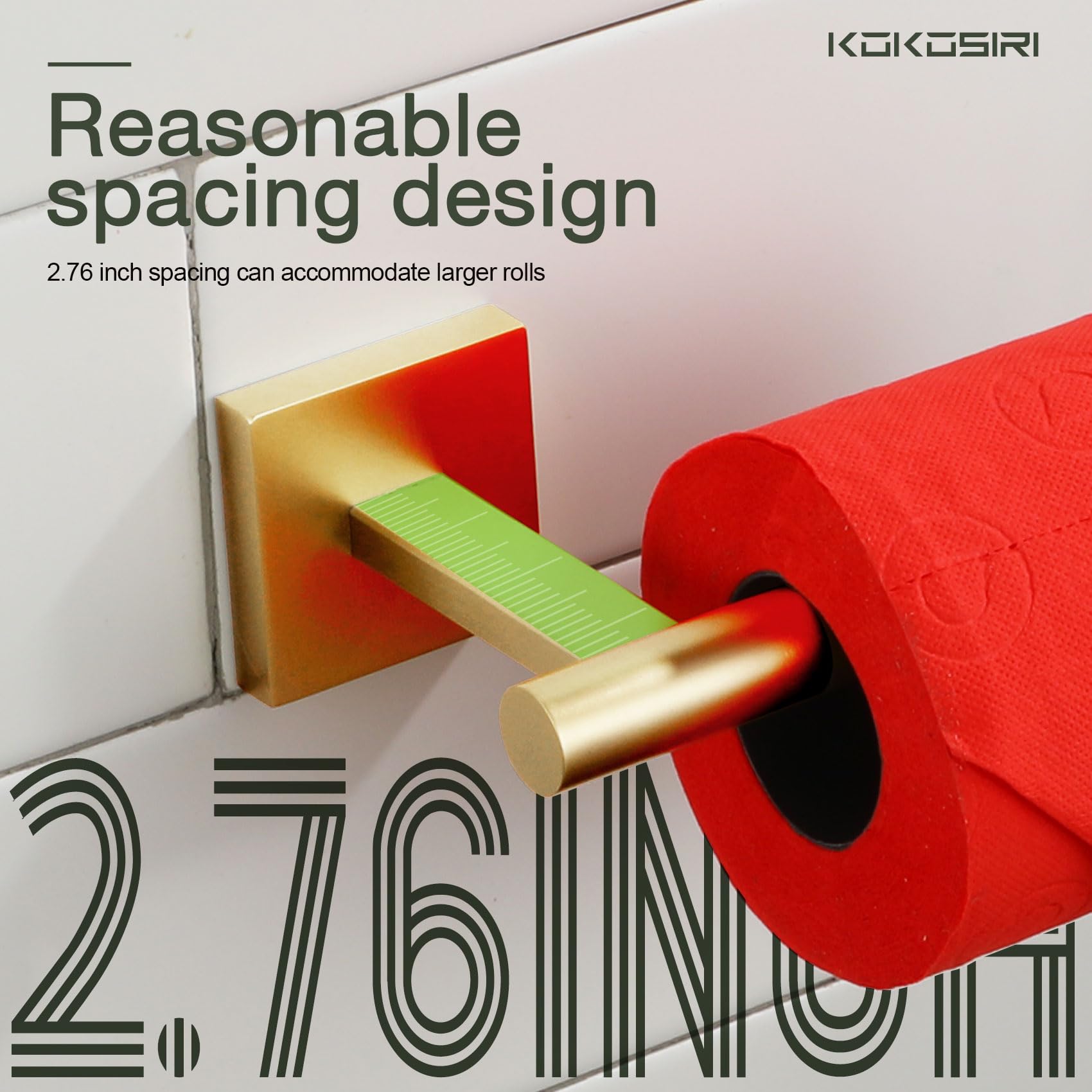KOKOSIRI Toilet Paper Holder Tissue Paper Dispenser for Bathroom Toilet Roll Holder Brushed Gold Stainless Steel B2005BG