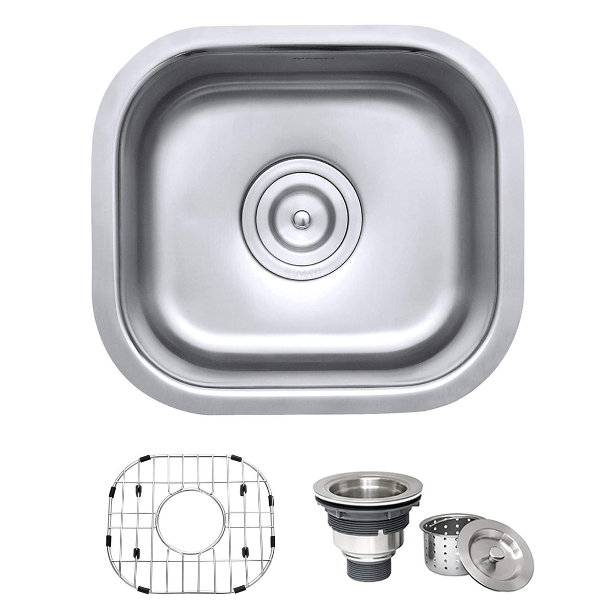 Ruvati Rvm4136 Undermount 16 Gauge 13'' By 15'' Bar Prep Sink, Stainless Steel