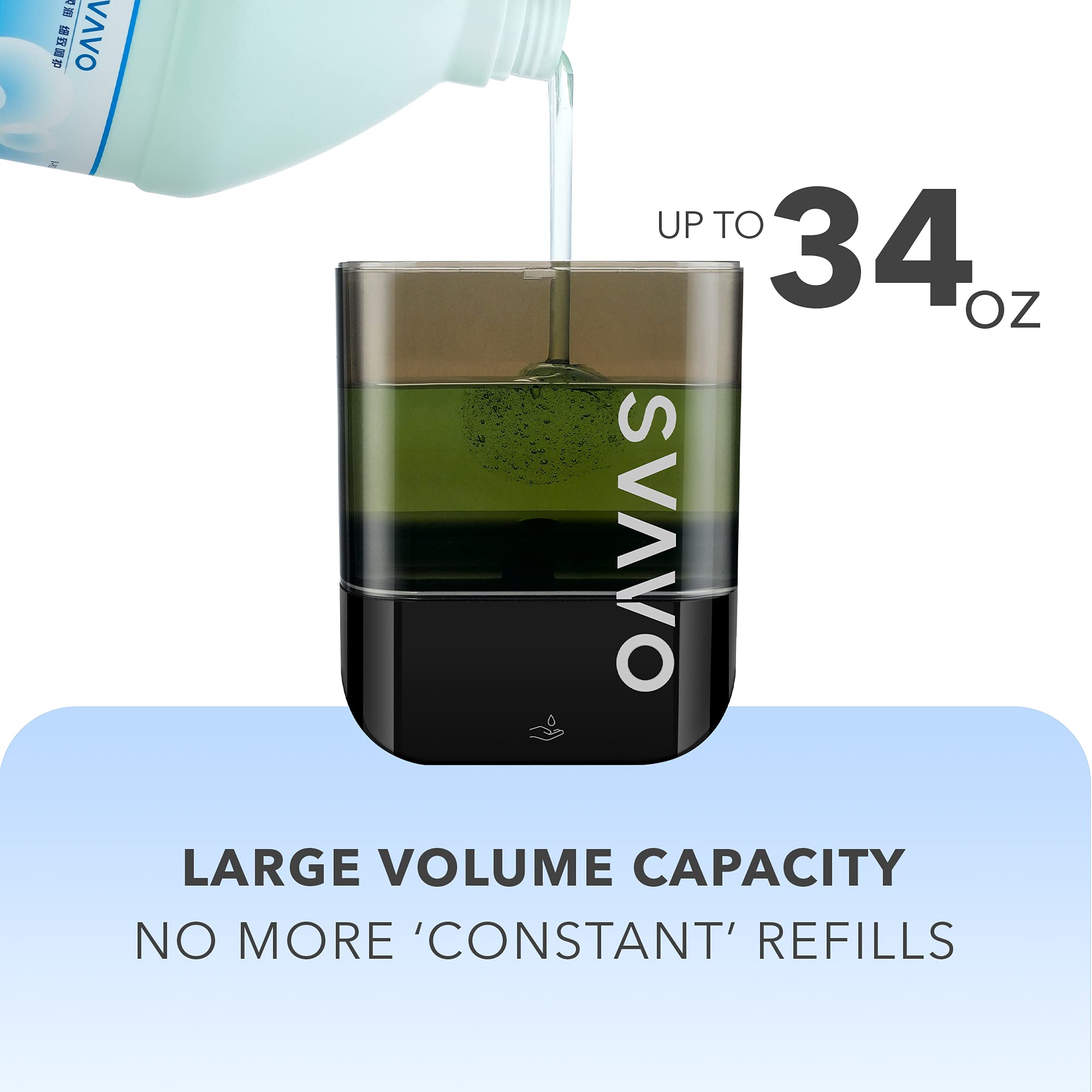 Svavo Automatic Soap Dispenser Touchless, Hand Sanitizer Dispenser Wall Mount, Electric Sensor Battery Operated For Offices Home