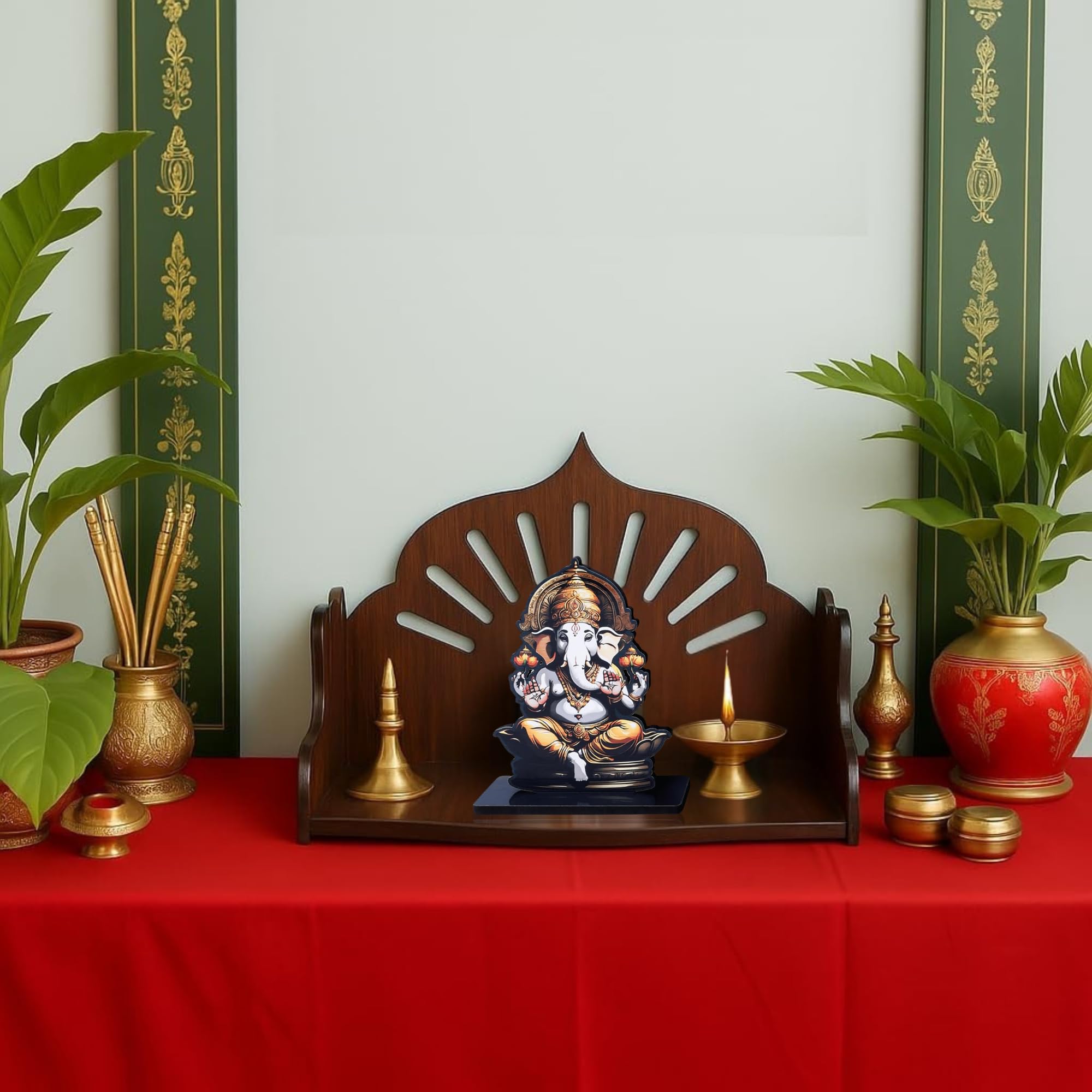 Expleasia Rakhi Set With Divine God Figure Table Stand | Table | Desk| Gift Item (Lord Ganesha) Rakhi Set For Brother, Rakhigift