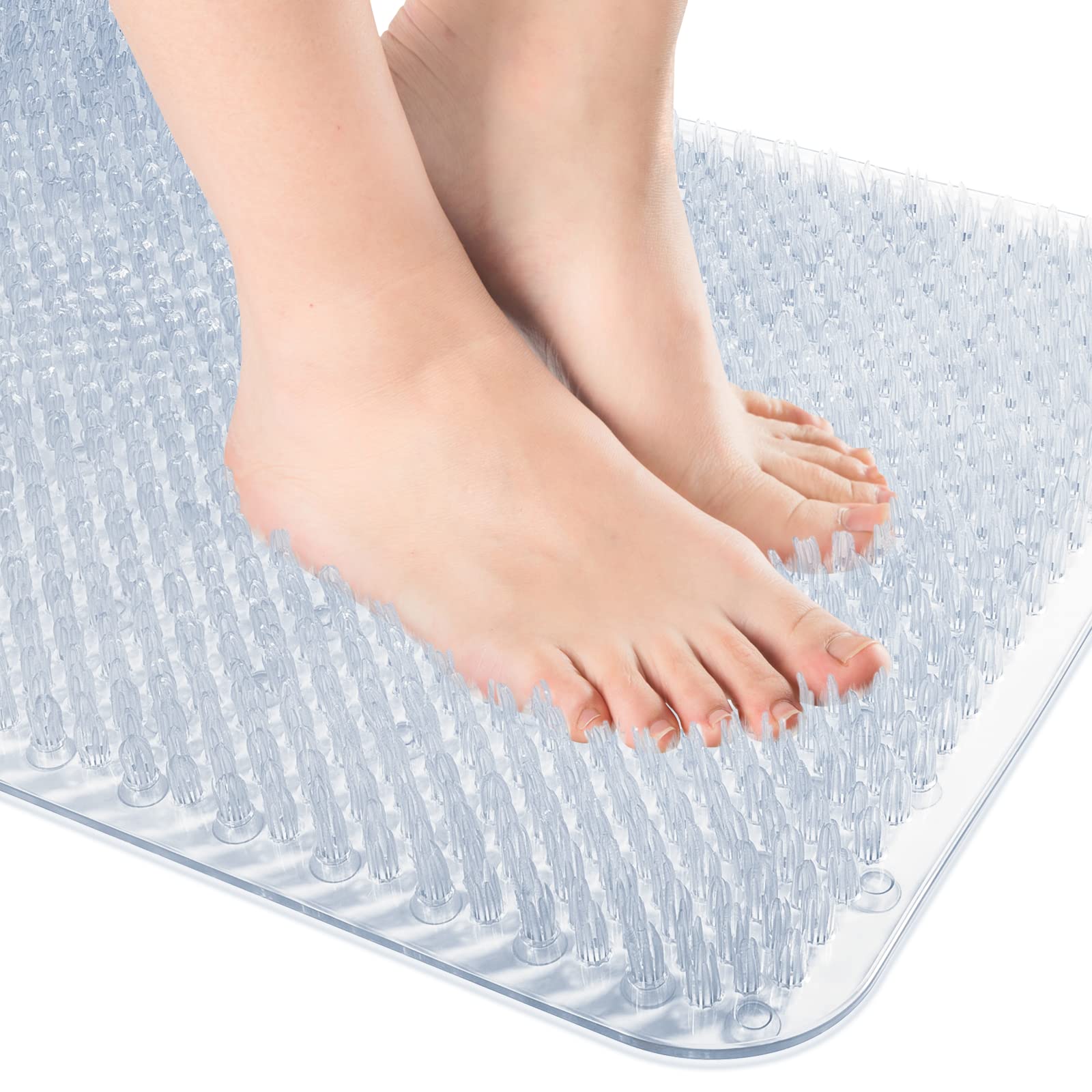 Othway Non Slip Grassy Bathtub Mat : 25.6X13.4 Inches Sturdy But Soft Anti Fatigue Bath Mat_Quick Drain Shower Floor Mat With So