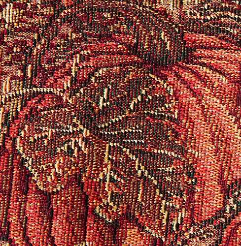 Violet Linen Fall Harvest Thanksgiving Autumn Leaves Sunflowers Fruits Pumpkins Tapestry Pattern, Polyester Cotton Woven Tapestr