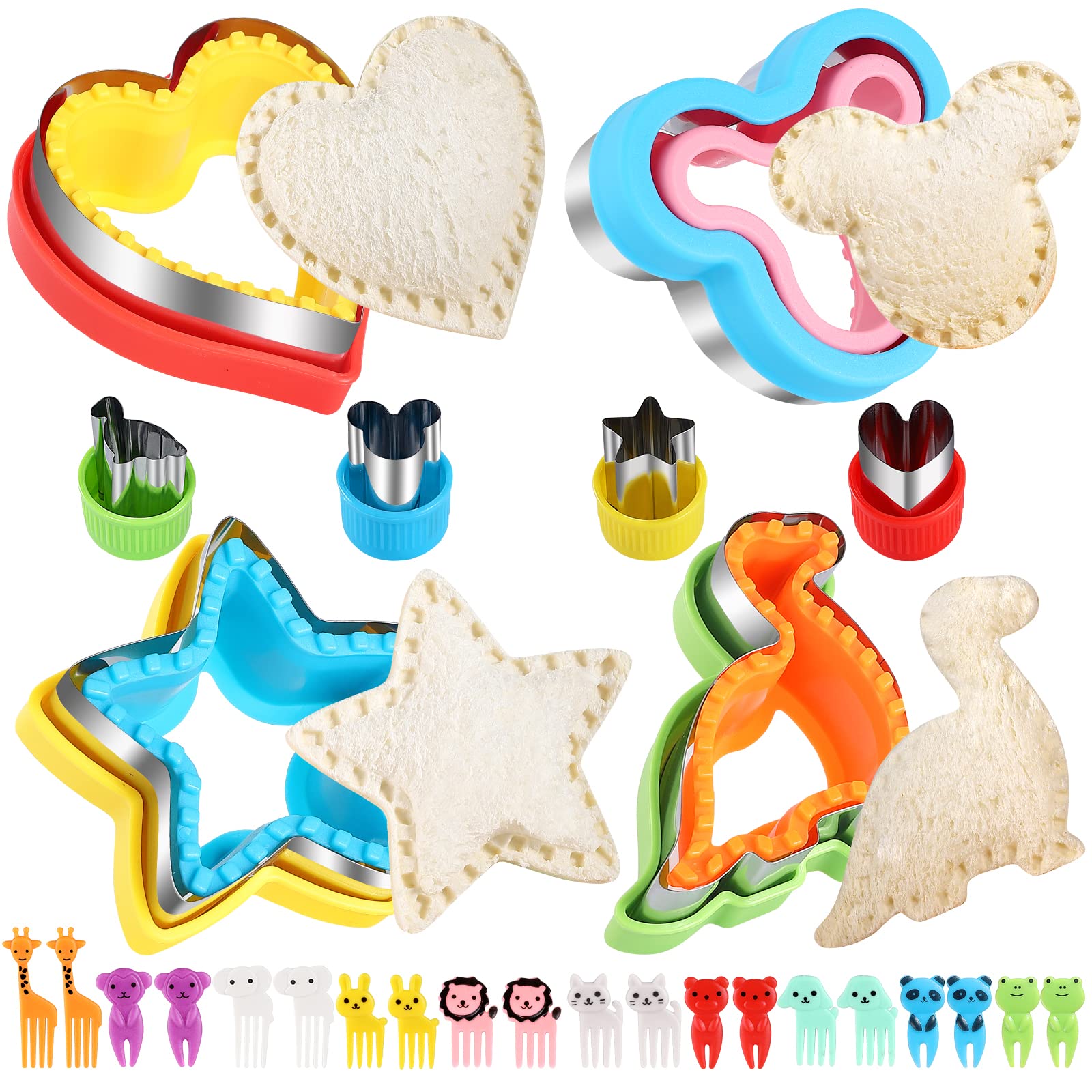 Uncrustables Maker,28 Pcs Sandwich Cutter And Sealer Set For Kids,Uncrustable Sandwich Cutter, Sandwich Cutters For Kids Lunch,