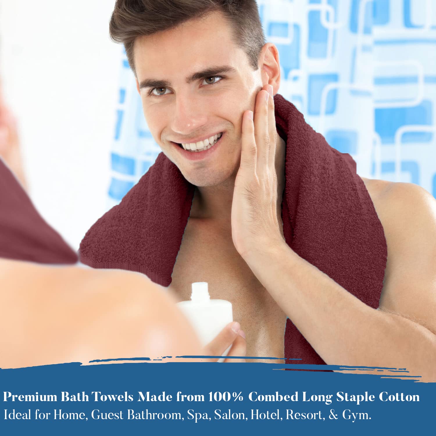 Dan River 100% Luxurious Cotton Bath Towels Set - Premium Quality Pack Of 4 - Ultimate Comfort And Absorbency For Bathroom, Home