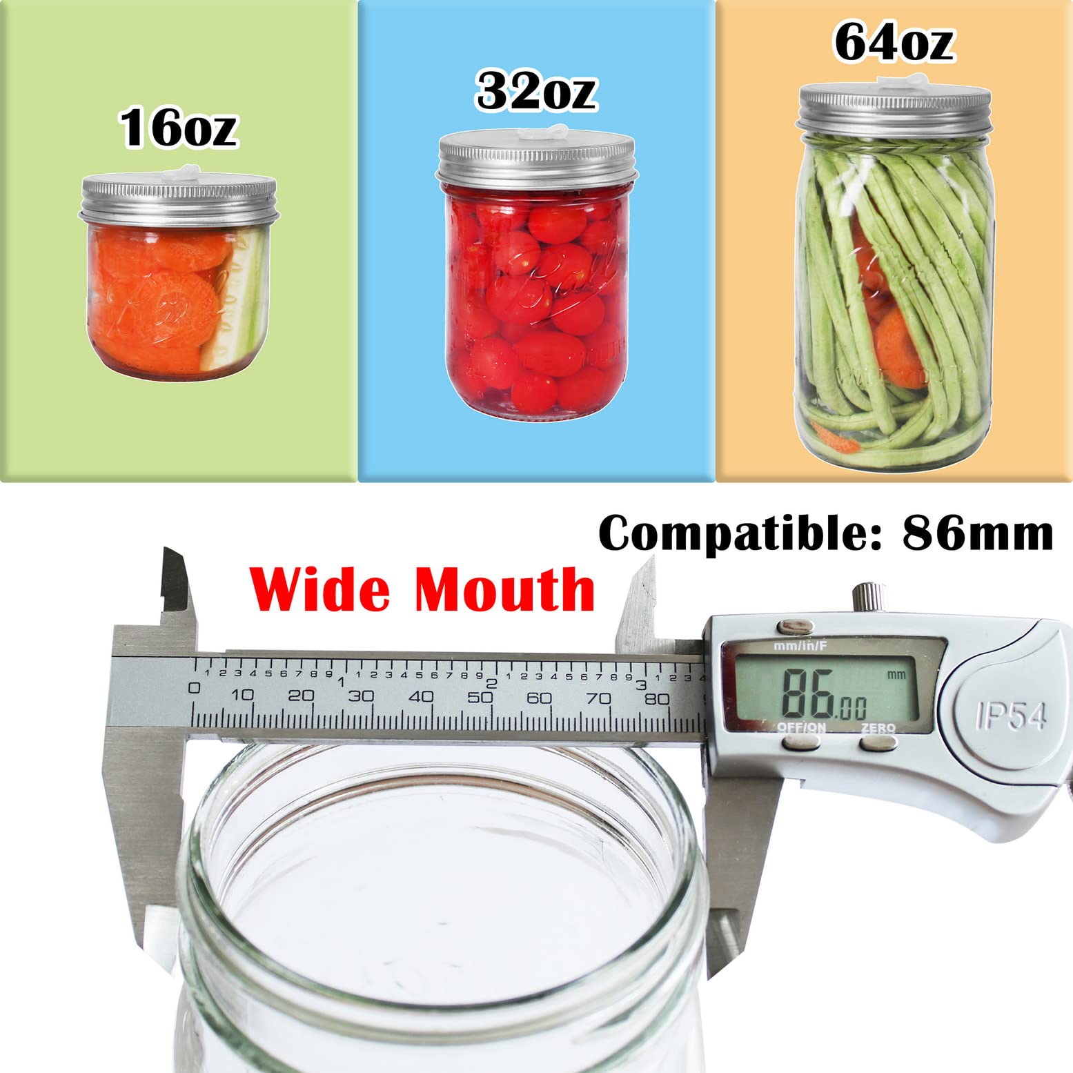Laffeya Fermentation Lids, Fermentation Kit- 2 Mason Jars Fermenting Lids, 2 Airlocks For Fermenting, 4 Grommets, Fermentation K
