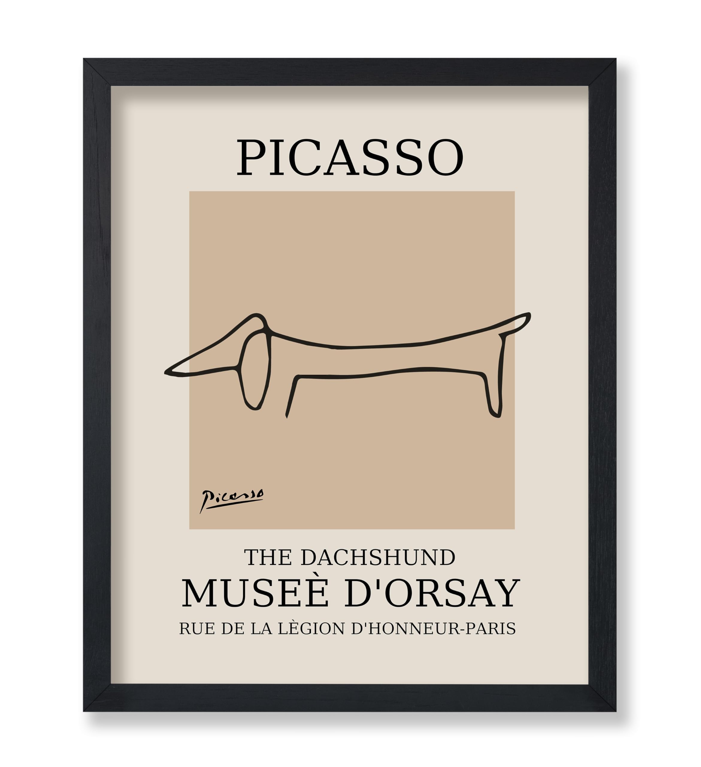 Poster Master Vintage Picasso Poster - Retro Dachshund Print - Dog Art - Line Drawing Art - Sketch Art - Gift For Boys, Girls &