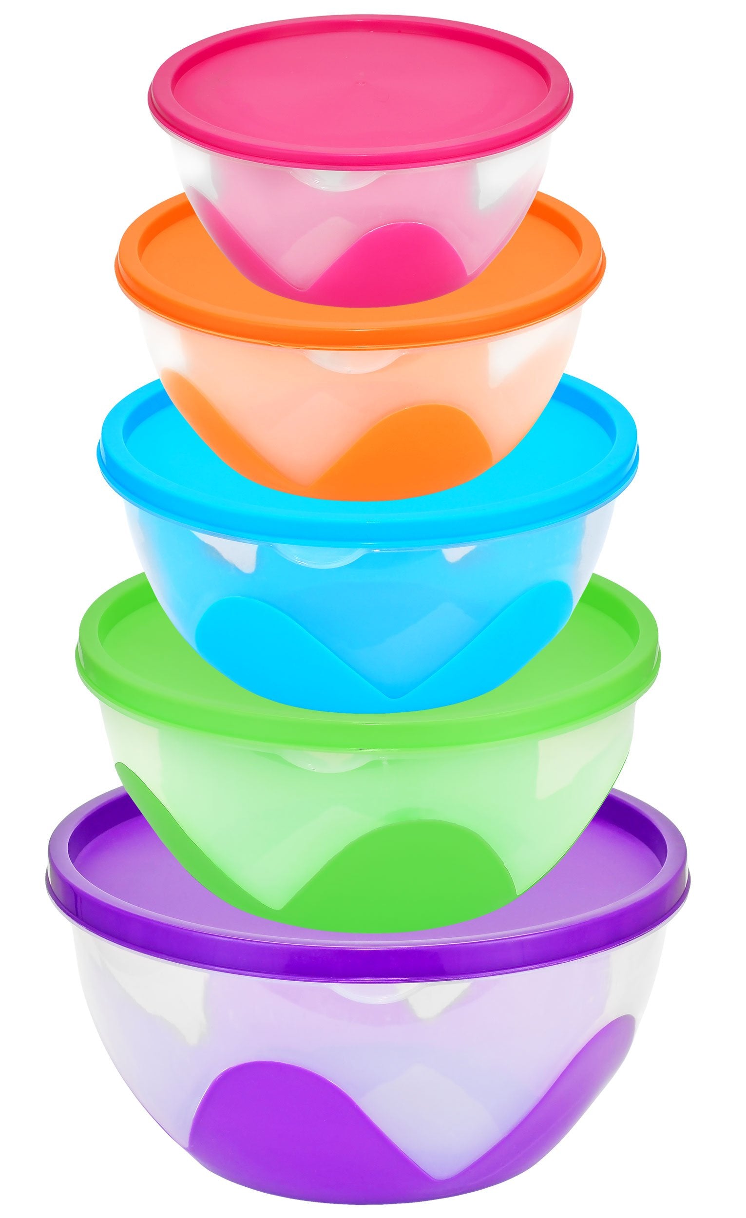 Southern Homewares 5 Piece Plastic Containers With Lids Set, Airtight, Bpa Free, Stackable, Silicone Food Containers, Multiple S