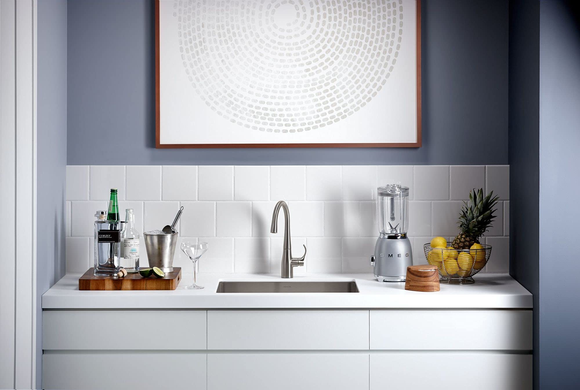 Kohler 22034-2Mb Simplice Single Handle Kitchen Bar Faucet, Prep Sink, Wet Bar Faucet, Vibrant Brushed Moderne Brass