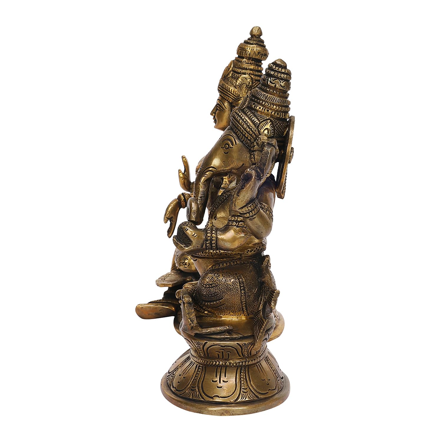 Apko Brass Laxmi Ganesha Idol Lord Lakshmi Ganesh Murti For Home Office Diwali Pooja Temple Room Decoration Showpiece 7.8 Inches