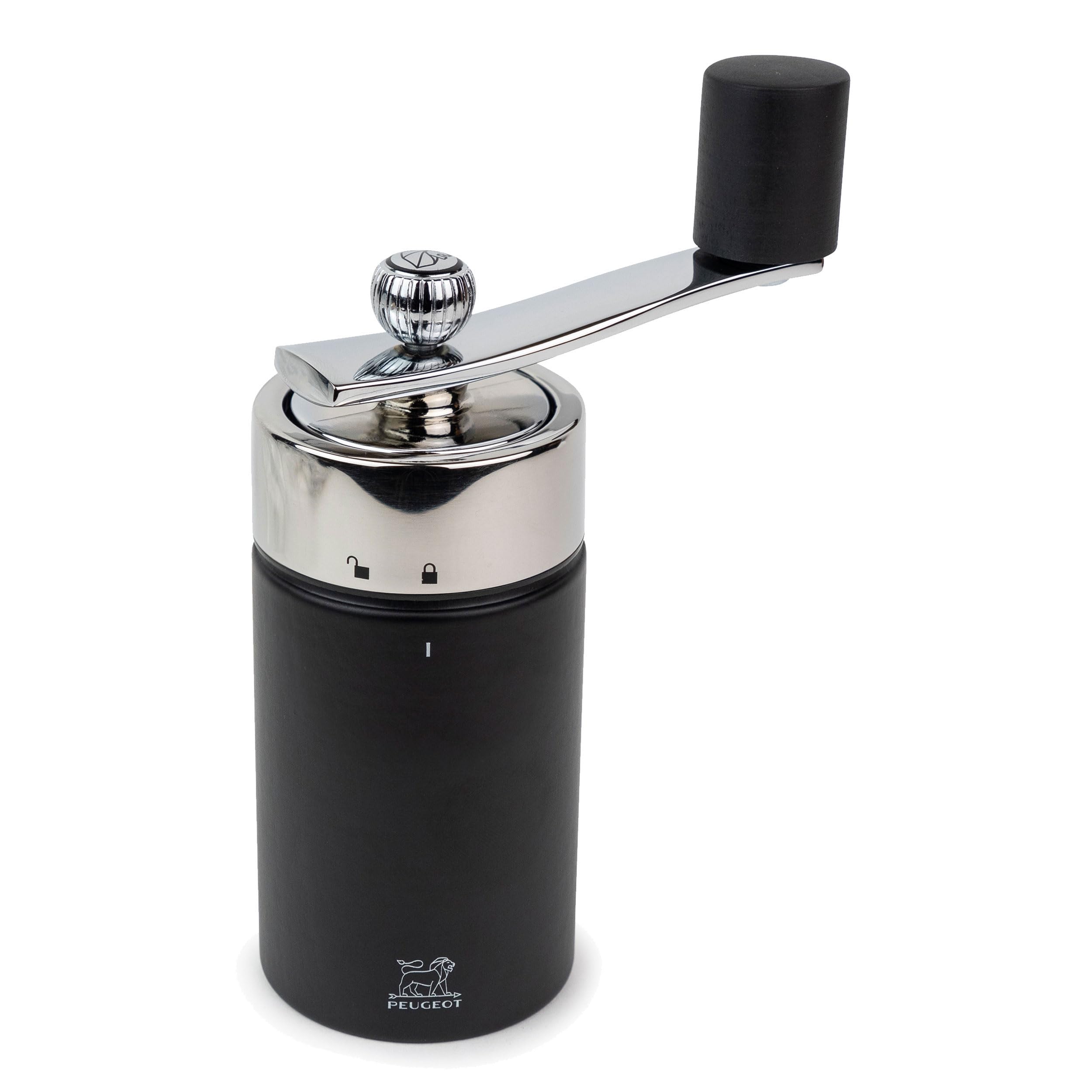 Peugeot - Isen Manual Nutmeg Mill with Crank handle - Beechwood and Stainless Steel  Black  16 cm