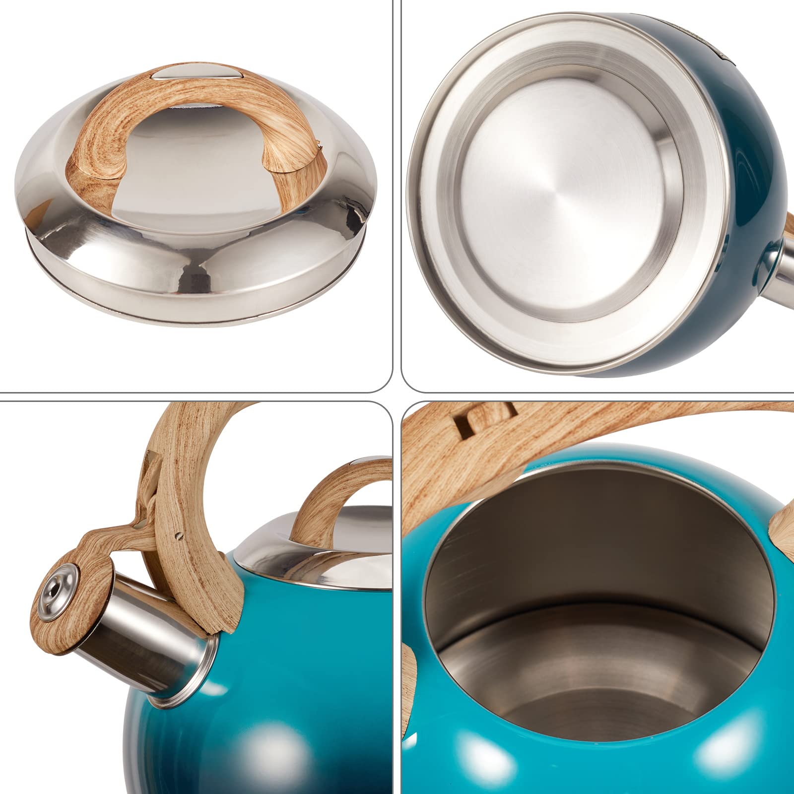 Hauce Radio Tea Kettle, Whistling Stovetop Teapot Food Grade Stainless Steel Tea Kettles For Stove Top With Anti-Hot Ergonomic H