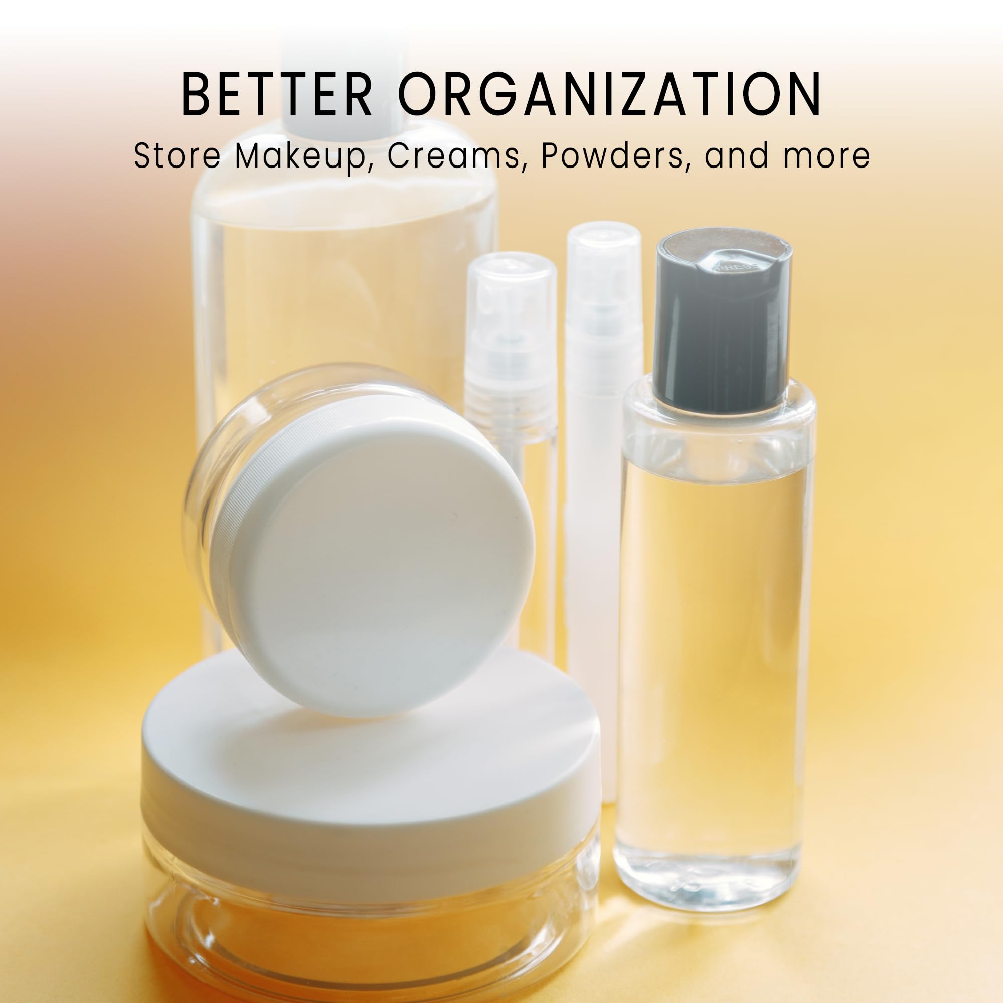 (Quantity: 200 Pieces) Beauticom 5G/5ML Round Clear Jars with Screw Cap Lid BPA Free