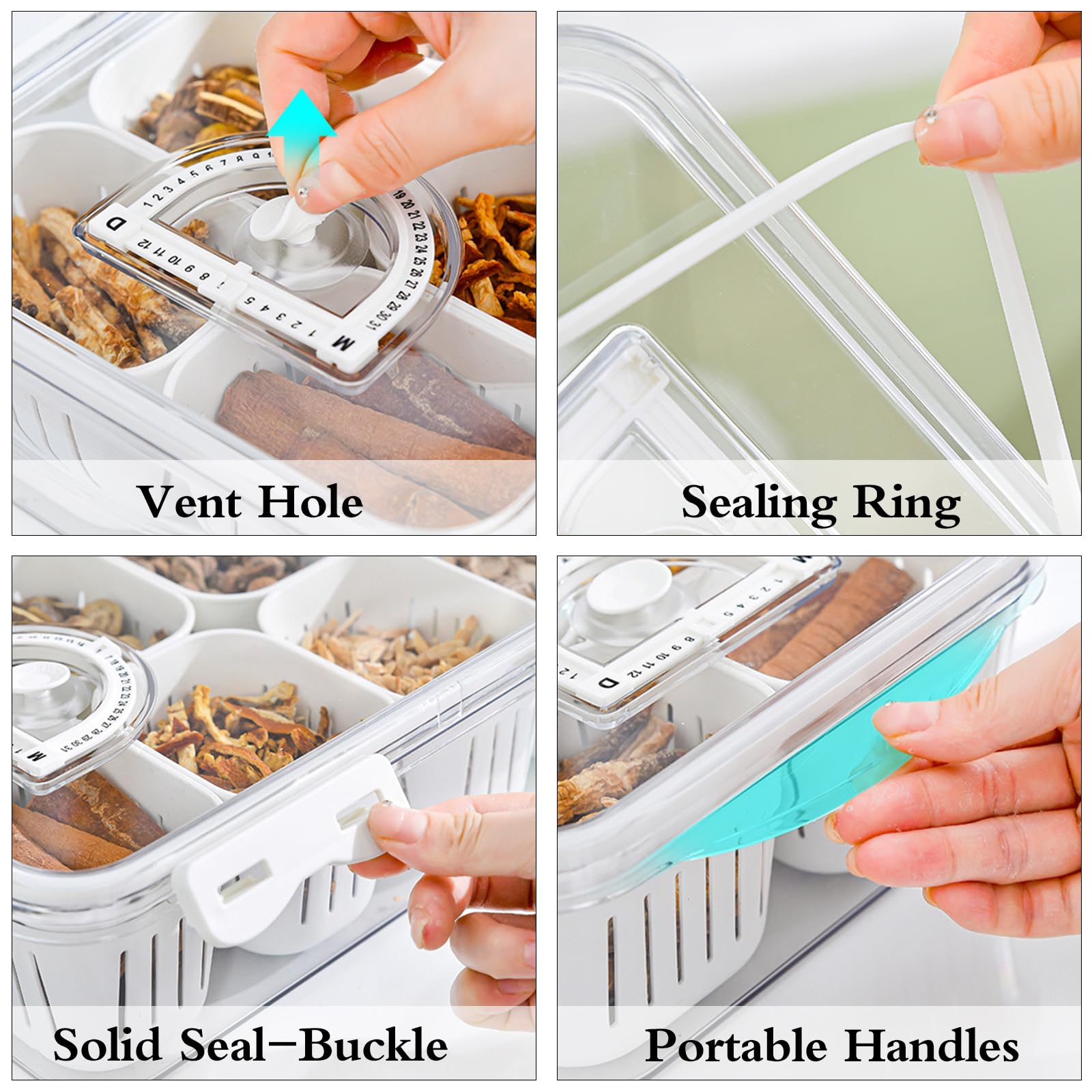 Mano Serving Trays For Party Divided Veggie Tray With Lid Sealed Sectioned Fruit Snack Serving Platter Vegetable Storage With 6