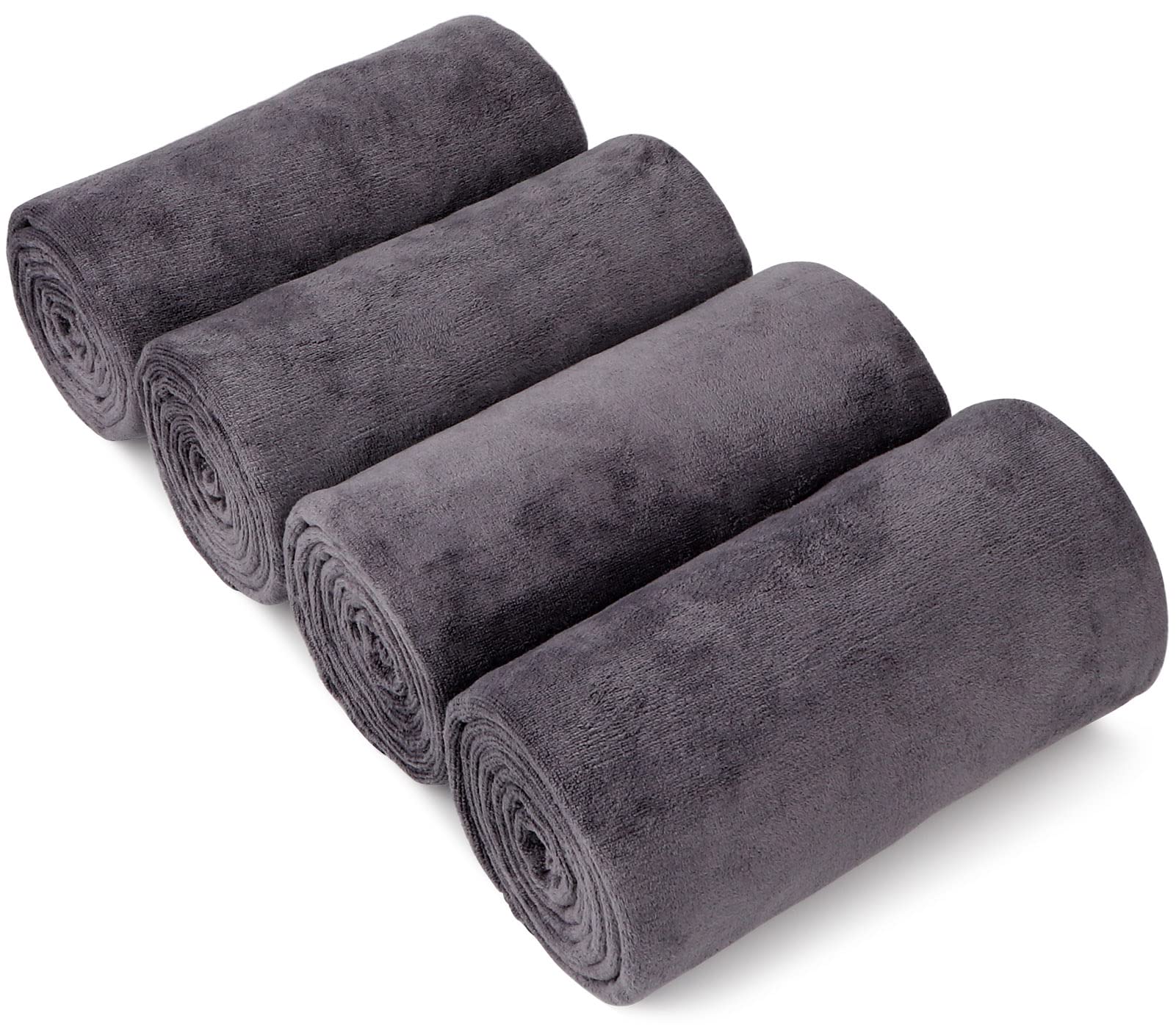 Orighty Bath Towel Set Pack Of 4 - Soft Feel Grey Bath Towel Sets, Highly Absorbent Microfiber Towels For Body, Quick Drying, Mi
