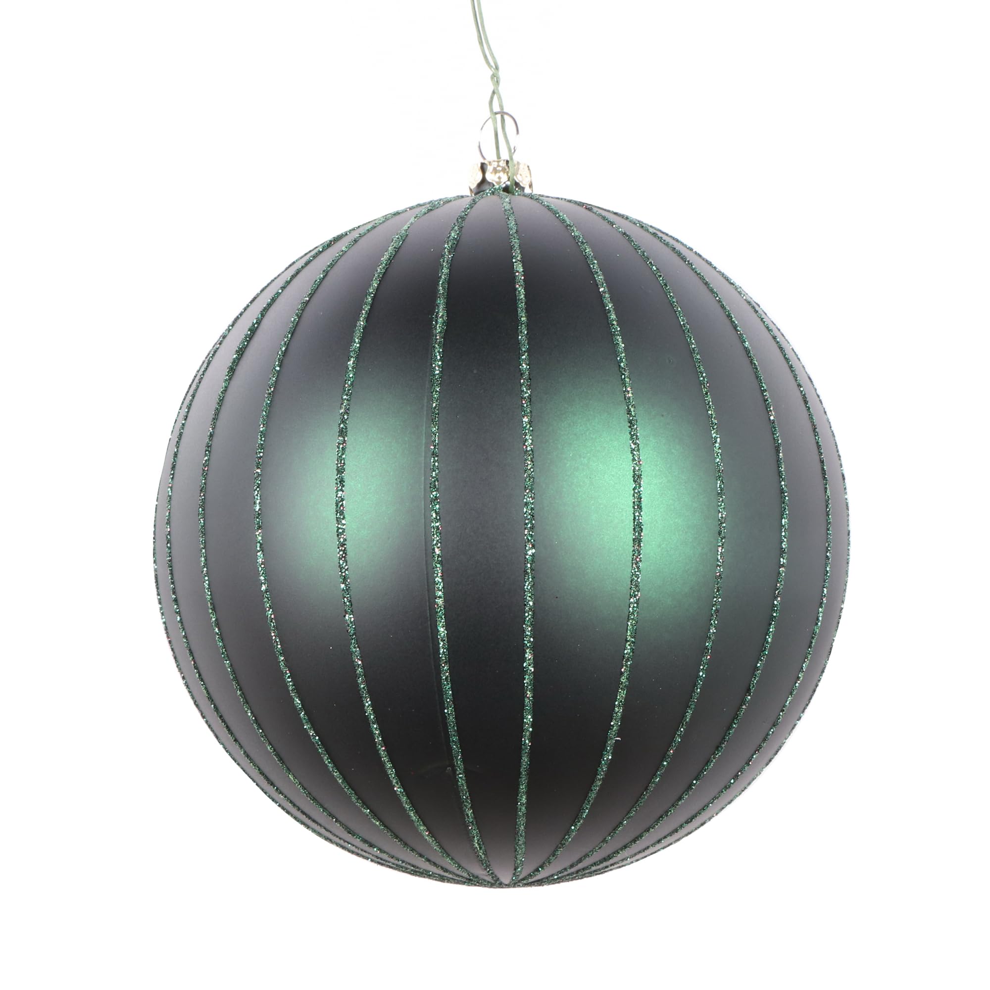 Vickerman 5 Midnight Green Matte Glitter Ball Christmas Ornament. Includes 4 Pieces per Bag.