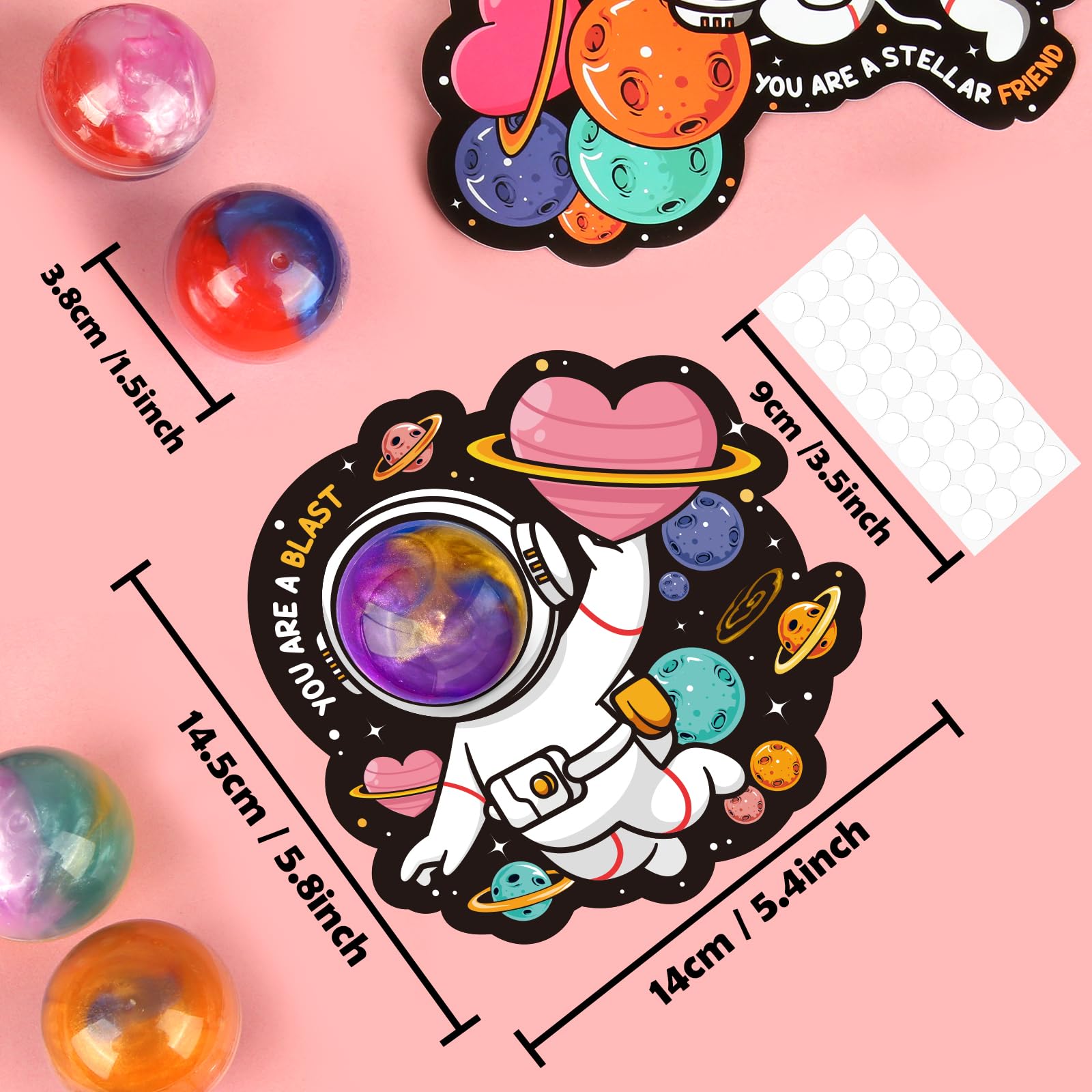 28 Pack Valentines Day Gifts For Kids, Galaxy Slime With Greeting Cards Stress Relief Fidget Set For Kids, Valentine'S Day Class