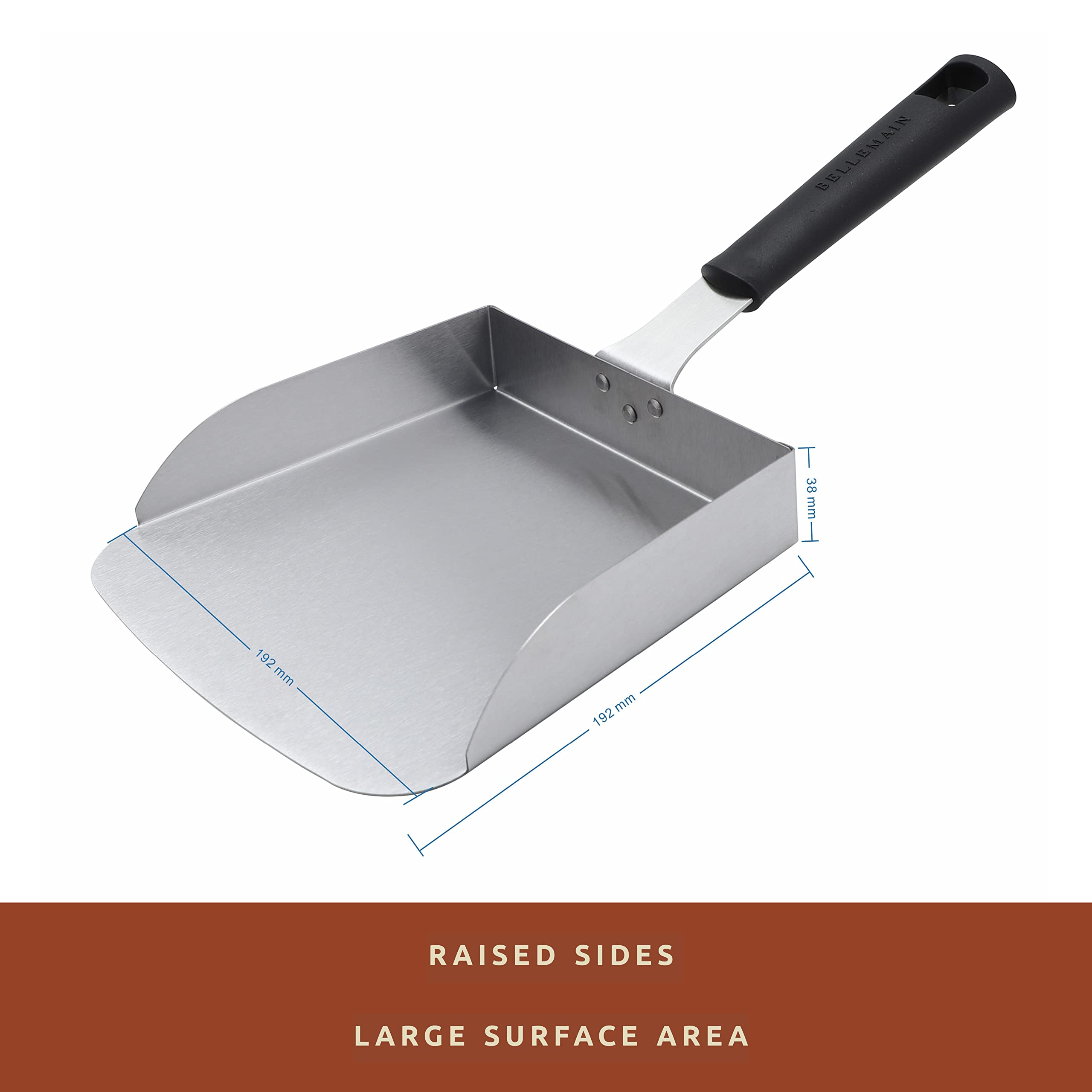 Bellemain Smash Burger Spatula For Griddle - Stainless Steel Griddle Scraper Tool, Large Griddle Spatula - Fried Food Scoop, Sti