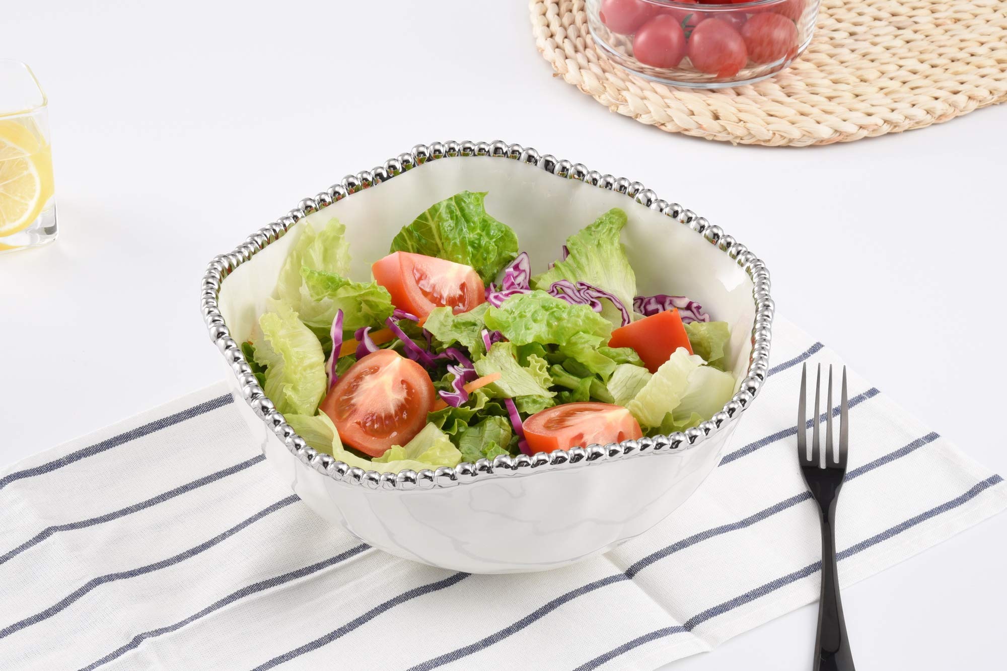 Salerno Porcelain Large Salad Bowl