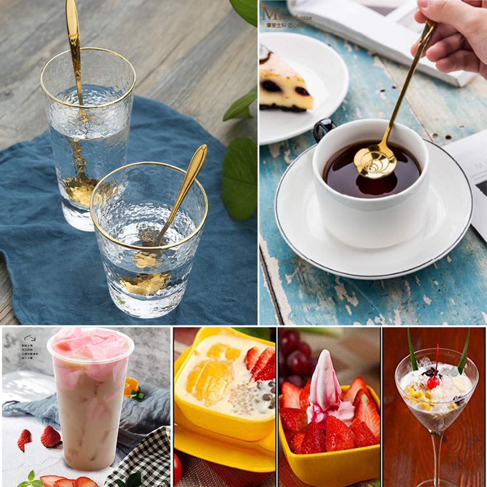 Flower Spoon Set Stainless Steel Teaspoons Reusable Coffee Stirrers Colorful Tea Scoops Coffee Spoon Tea Spoon Mixing Spoon Suga