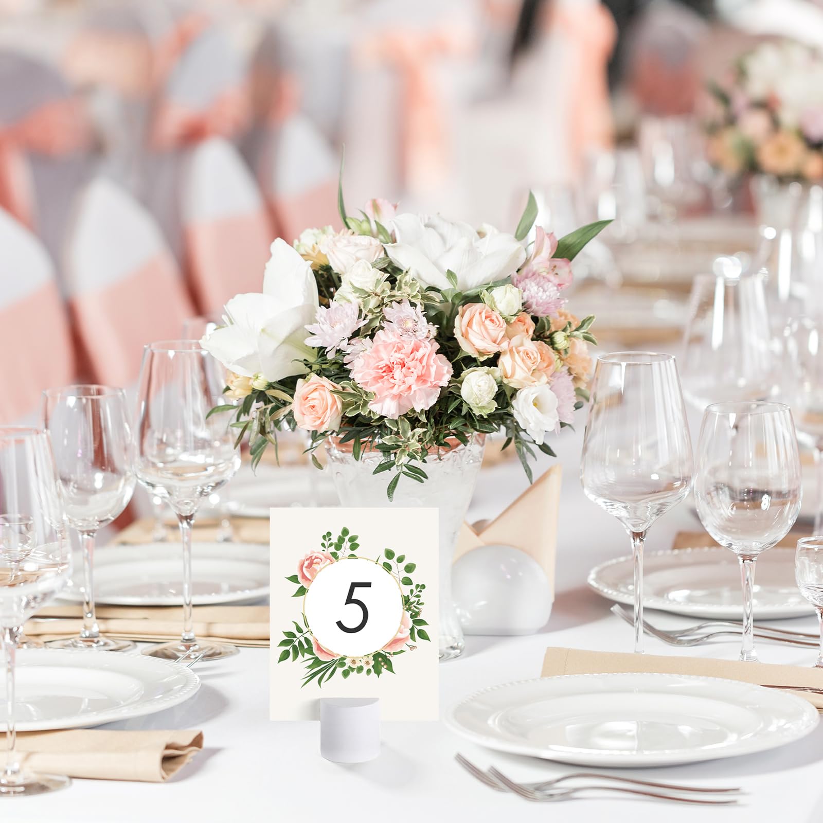 Affrolling 24 Pcs Wood Table Number Holders Wedding Wooden Place Card Holder Bulk Mini Cylinder Table Top Stand for Paper Photo