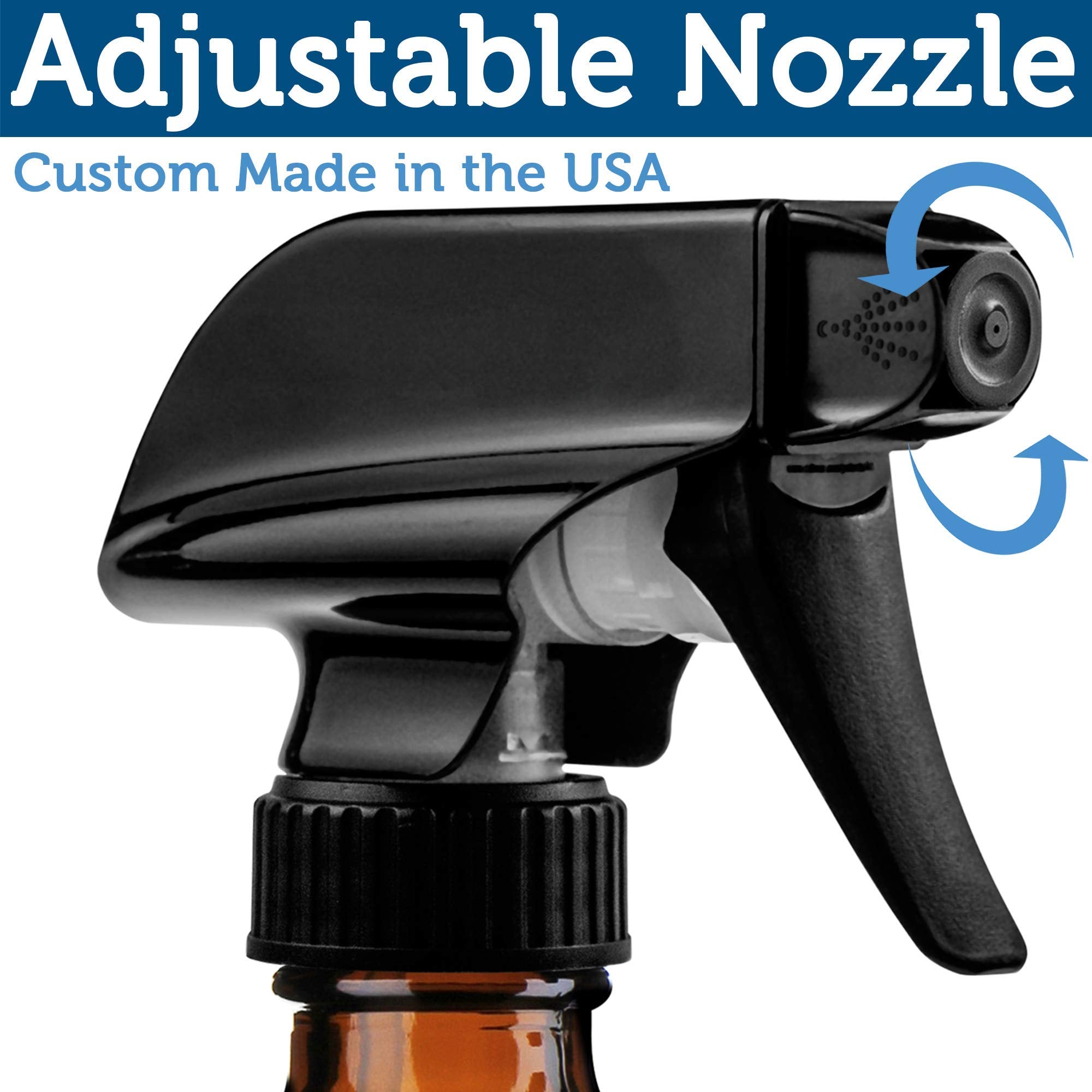 Empty Amber Glass Spray Bottles - 2 Pack - Each Large 16oz Refillable Bottle is Great for Essential Oils  Plants  Cleaning Solutions  Hair Mister - Durable Nozzle w/Fine Mist and Stream Setting