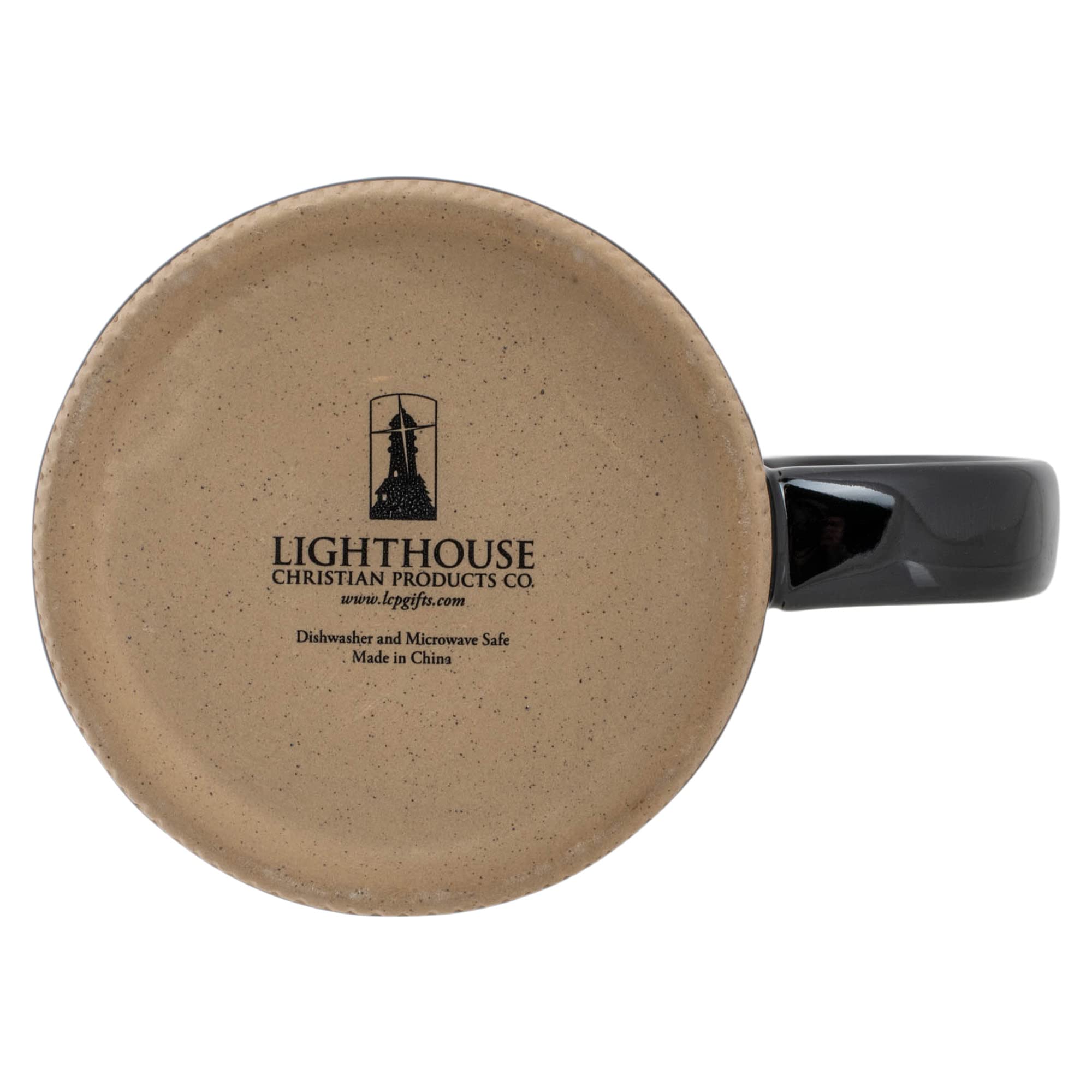 Lighthouse Christian Products Powerful Words Faith 15 Ounce Ceramic Stoneware Coffee Mug Pack Of 4, Black