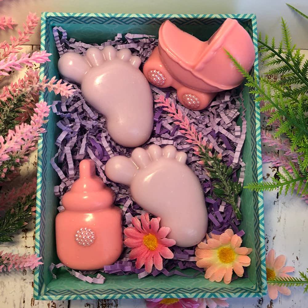 2 Pack Cute Baby Silicone Molds, 3D Baby Shower Themed Baking Mould, Cake Decorating Tools For Chocolate, Soap, Sugar Craft, Can