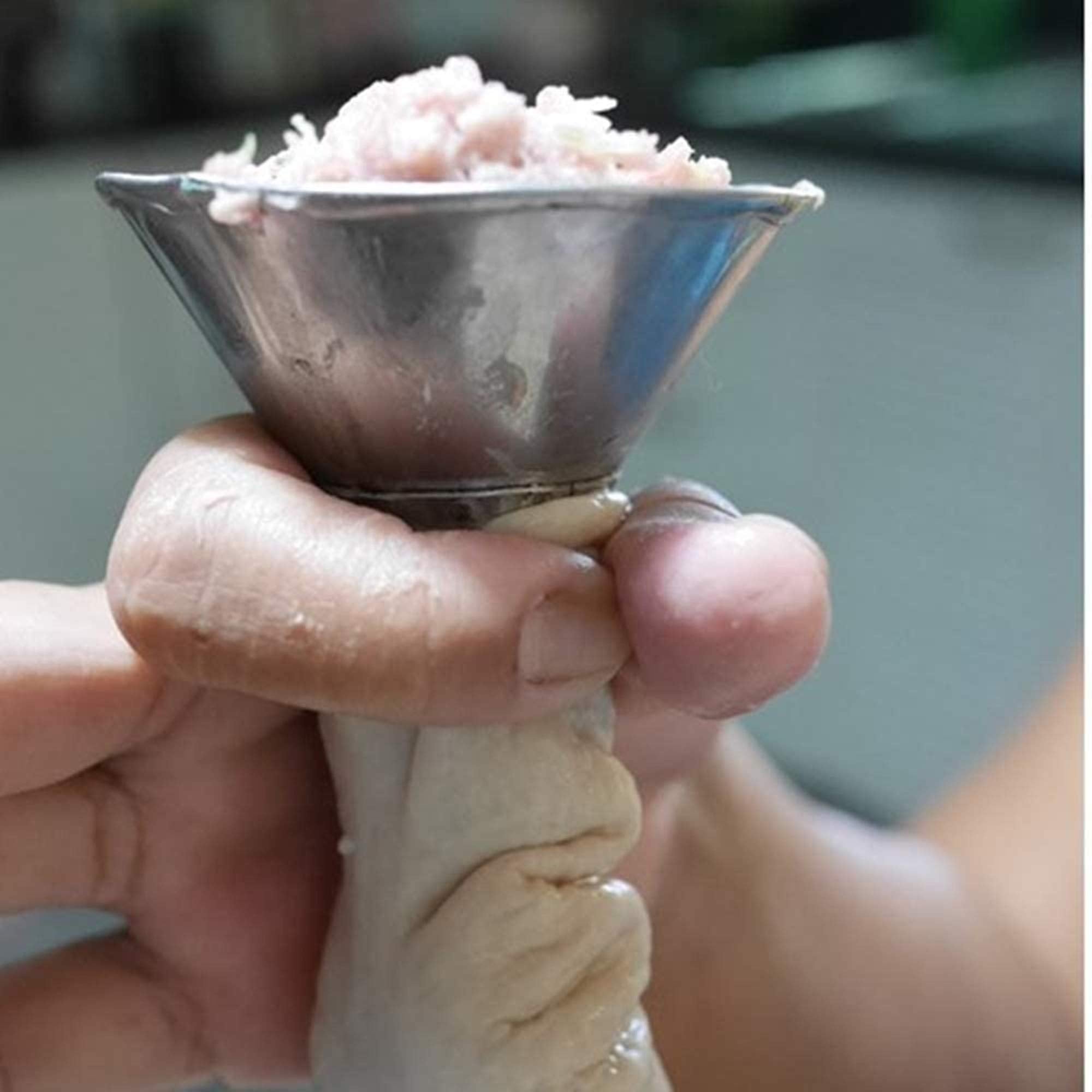 Stainless Steel Cones Stuffed Sausage Cone Food Funnel Hand Stuffed Sausage Cone Thai Sausage Or Asian Sausage, Traditional Thai