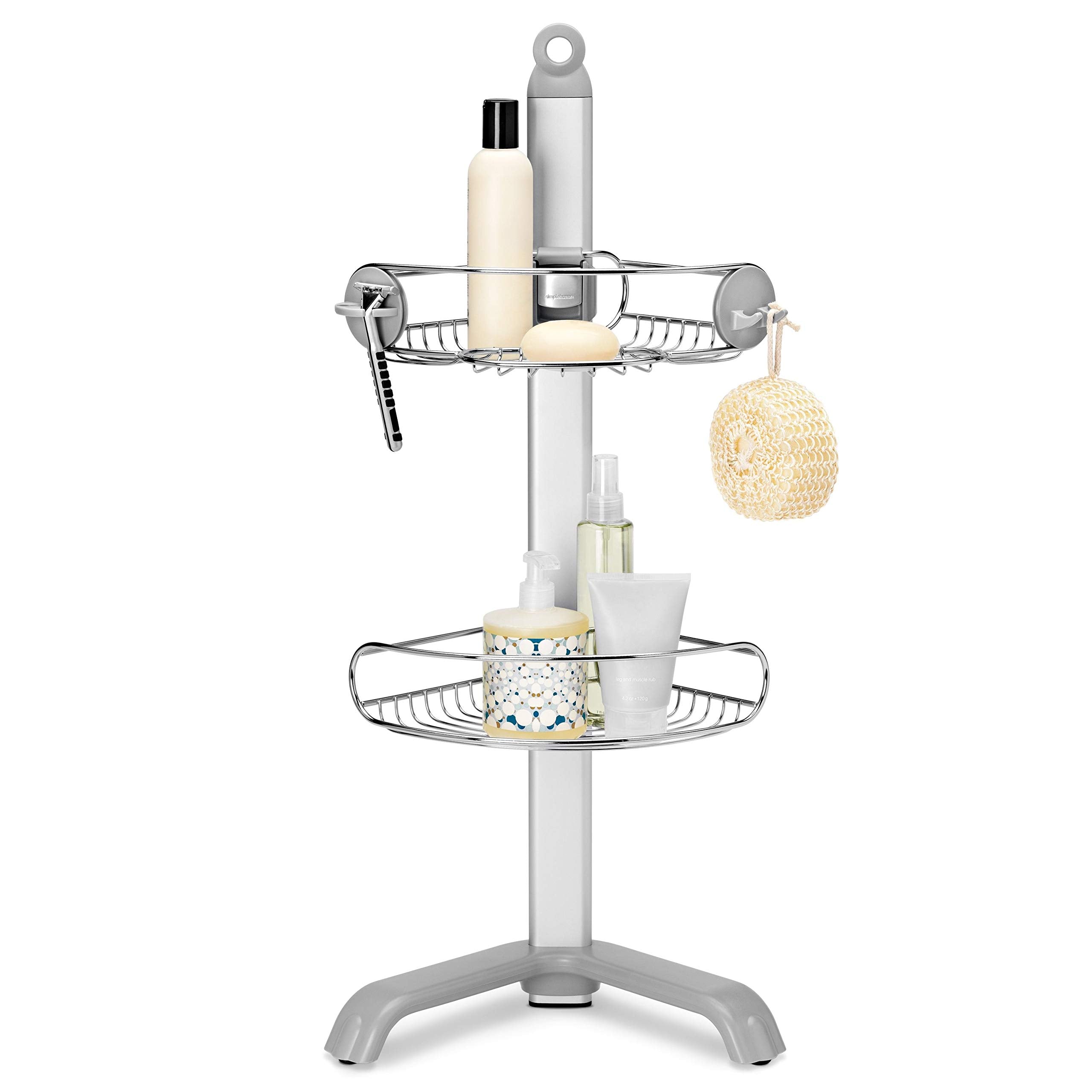 Simplehuman Corner Shower Caddy, Stainless Steel And Anodized Aluminum