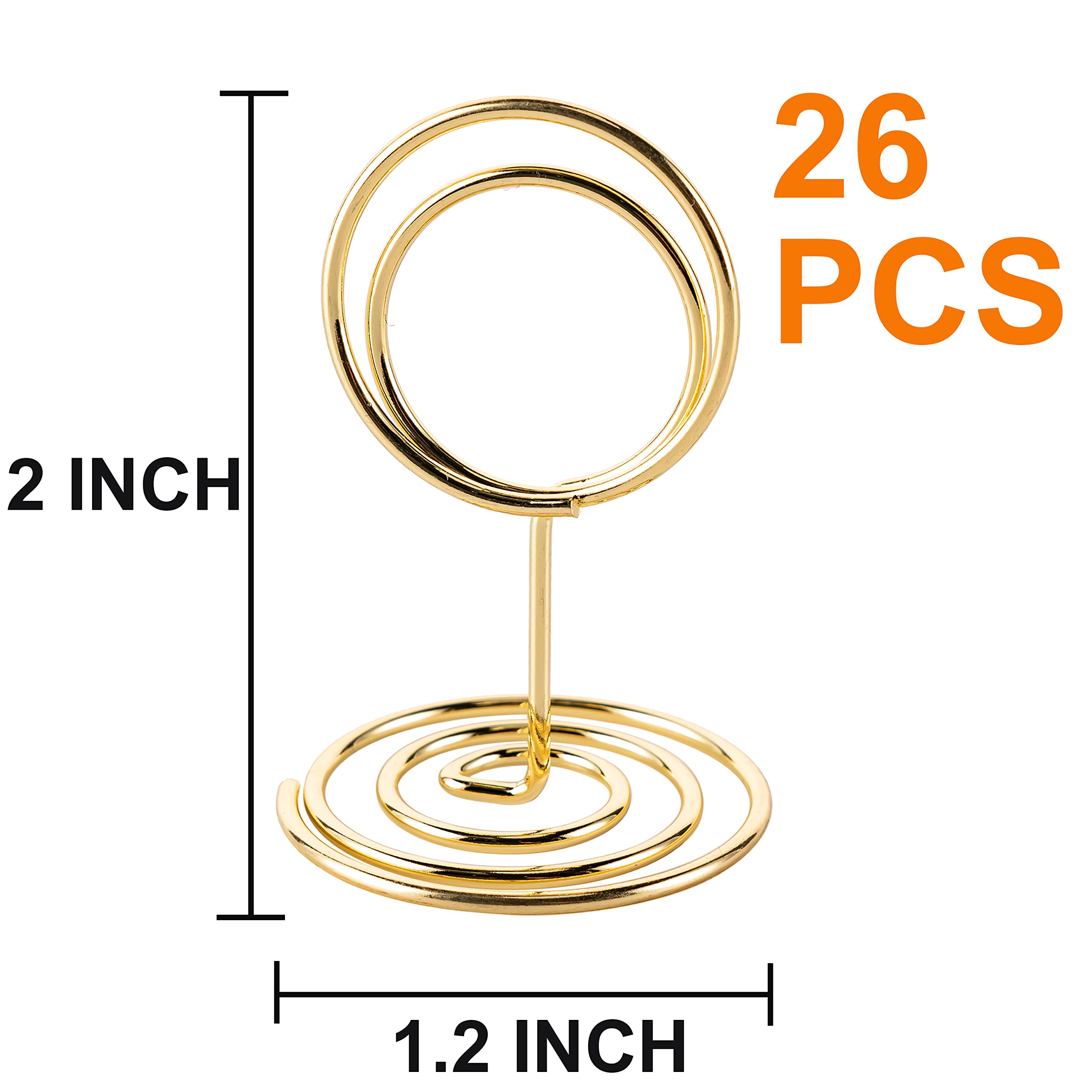 26Pcs Table Number Holders, Place Card Holders, Wire Picture Holders, Small Table Card Holders, Photo Holders For Centerpieces,