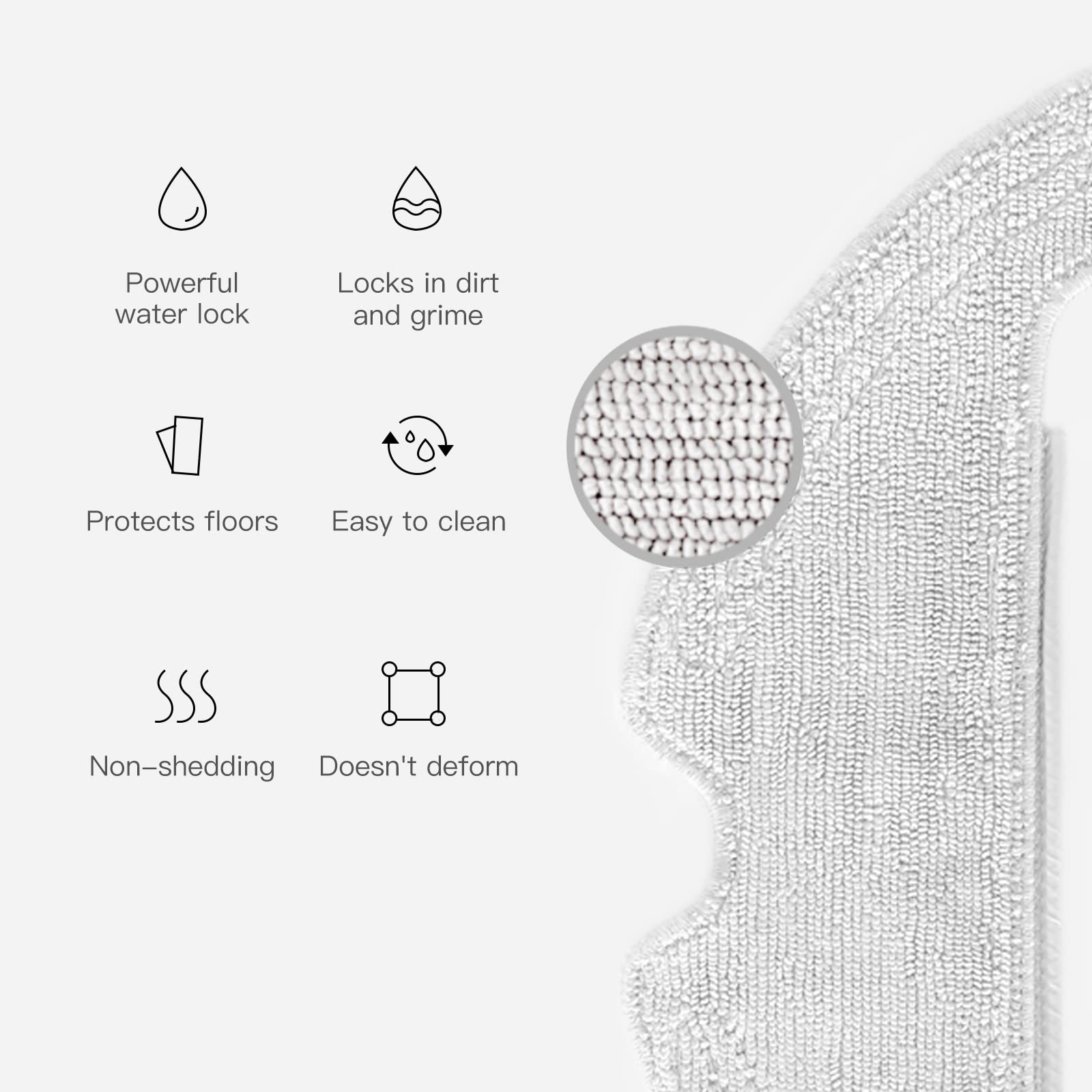 dreame Z10 Pro/D10 Plus Mop Pads, Robot Vacuum Wet Mopping Pads, Replacement Mop Cloths for Mopping Floor(2PCS)