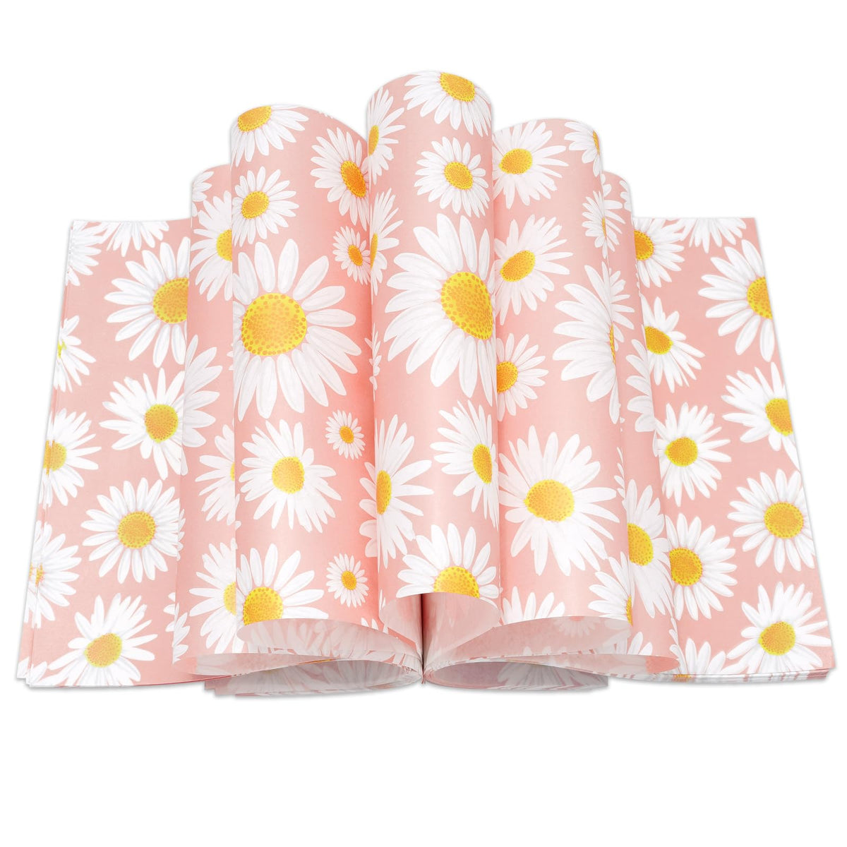 Jarthenaamcs 150Pcs Daisy Pink Wax Paper Spring Flower Deli Paper Pastel Floral Sandwich Wrap Paper Tissue Waterproof Oil-Proof