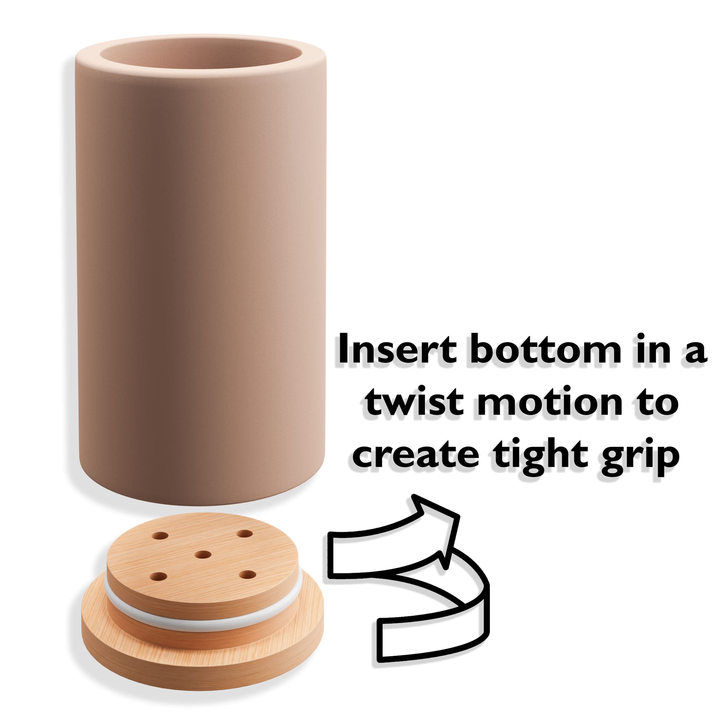 Matani Bamboo Toothbrush Holder Diatomite Tooth Brush Organizer - Storage Stand For Small Bathroom & Counter - Removable Base &