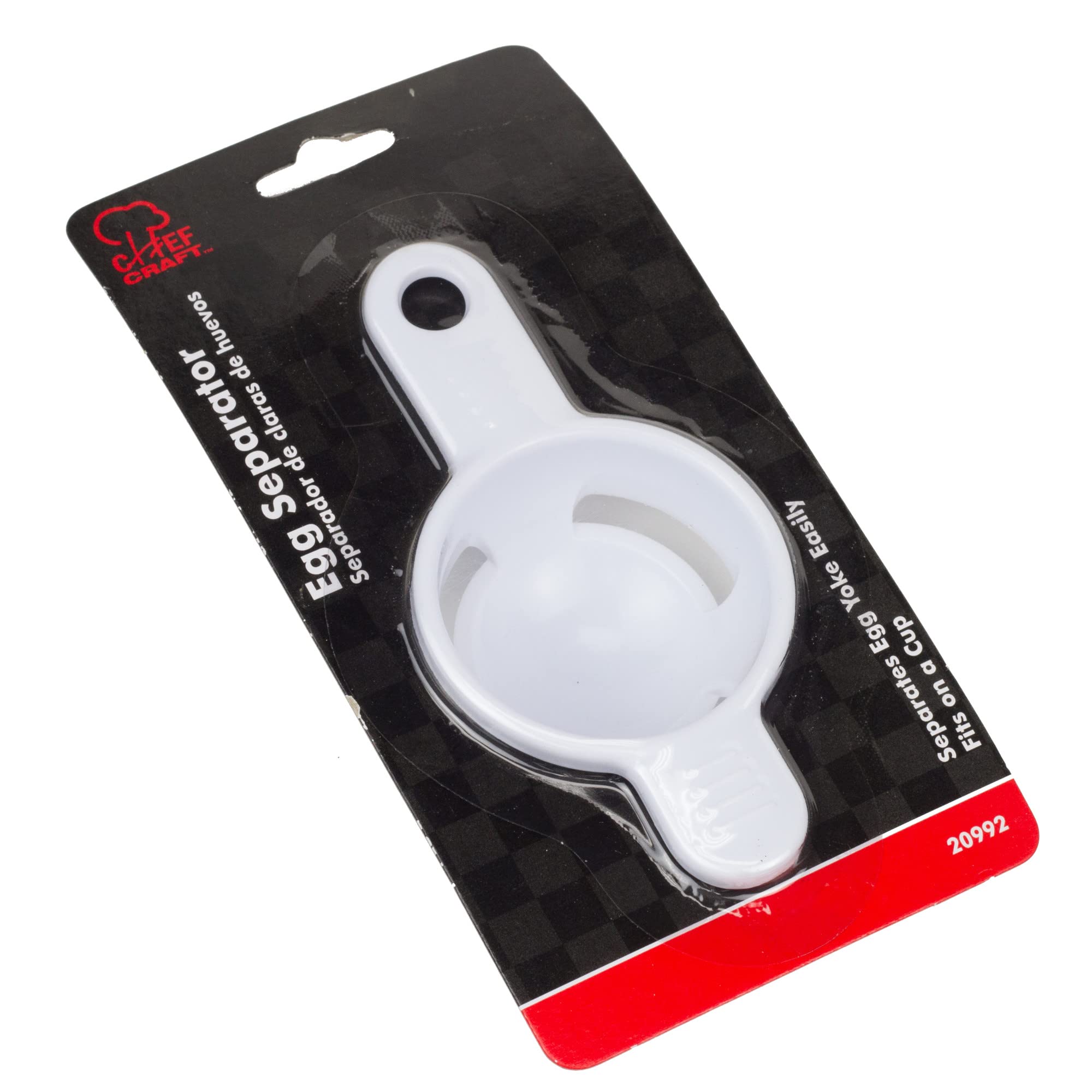 Chef Craft Basic Plastic Egg Separator, 5 Inches In Length, White