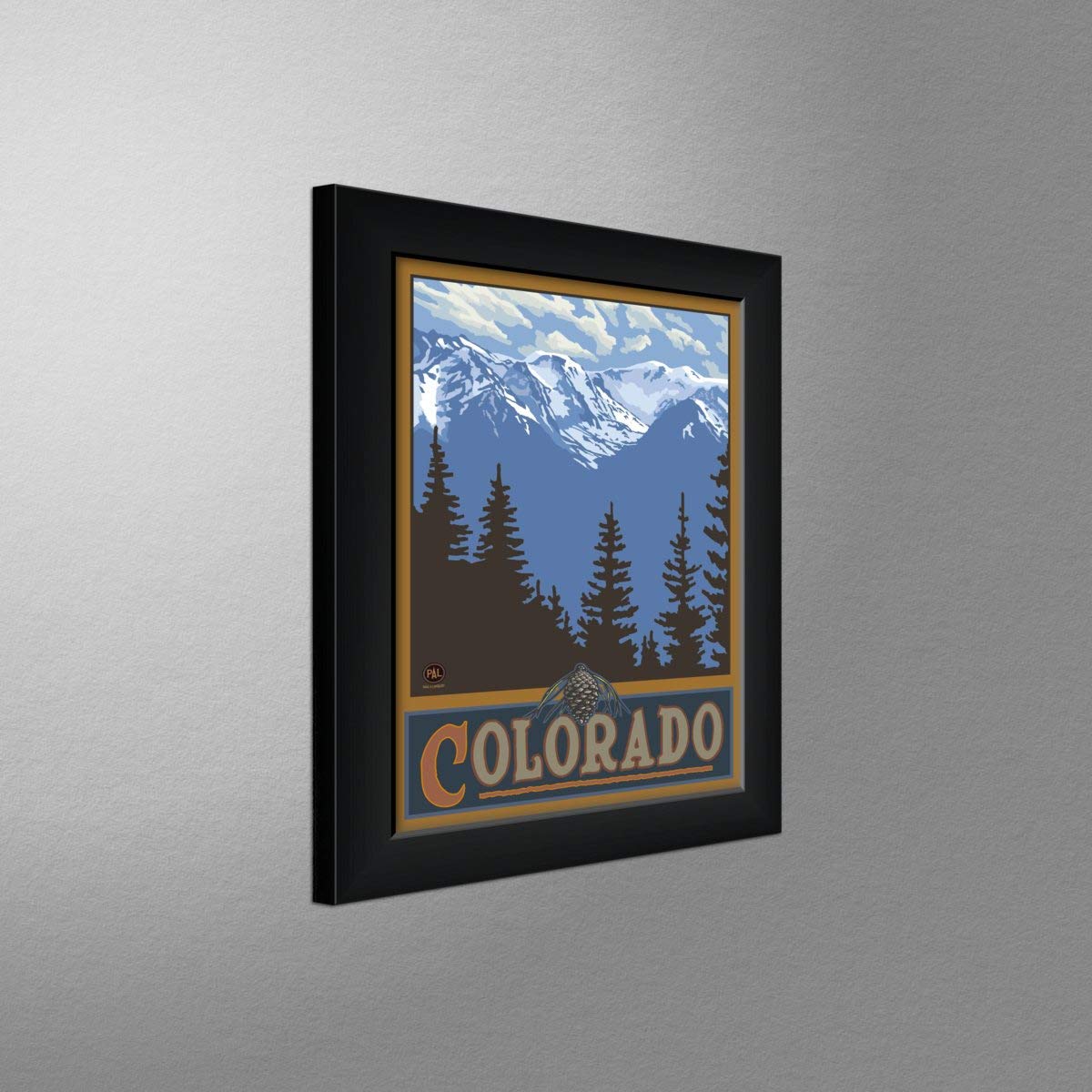 Colorado Snowy Mountain Ridges Professionally Framed Art Print From Travel Artwork By Artist Paul A. Lanquist Framed Art Size: 1