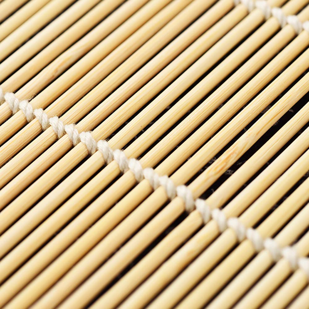 Leefone 10 Pcs 9.5'' X 9.5'' Natural Bamboo Sushi Rolling Mat
