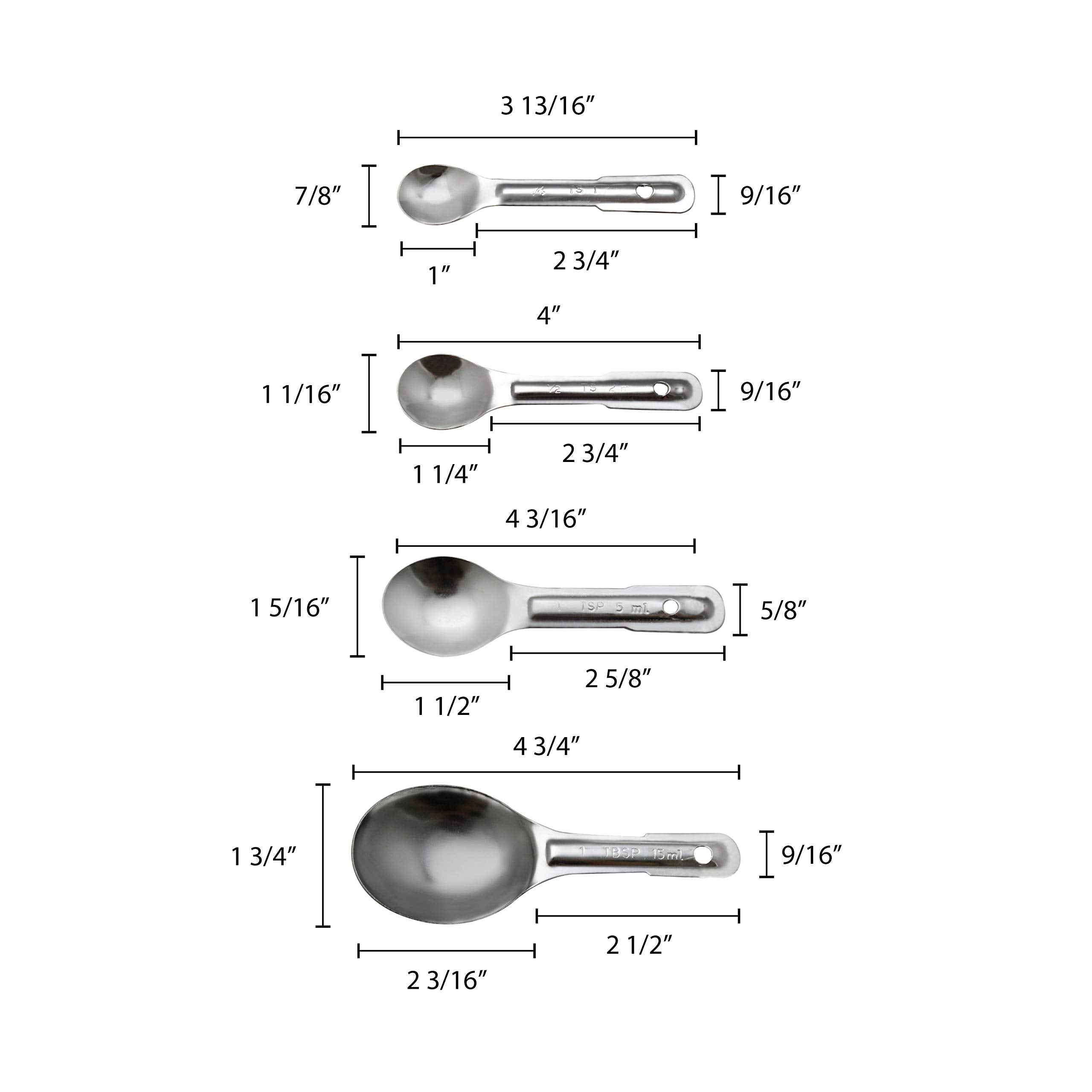 Thunder Group Stainless Steel Measuring Spoon Set
