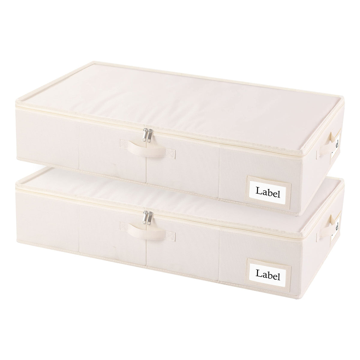 Yawinhe Underbed Bags, Storage Containers Bags with Lid, Foldable Blanket Bins, with Sturdy Zipper und Label Holders, for Clothi