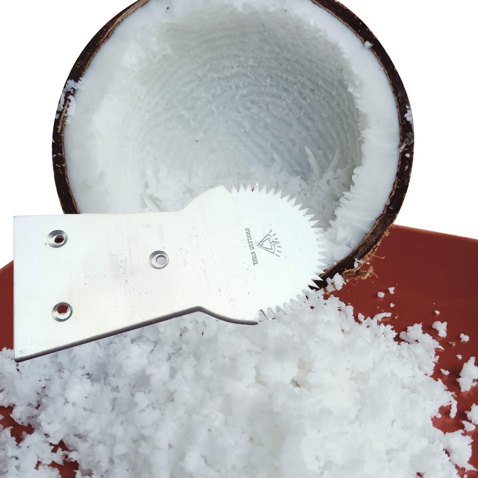 Plai Na Thai Coconut Hand Grater Scraper Shredder Machine Meat Removal Tool Stainless Steel With Screw