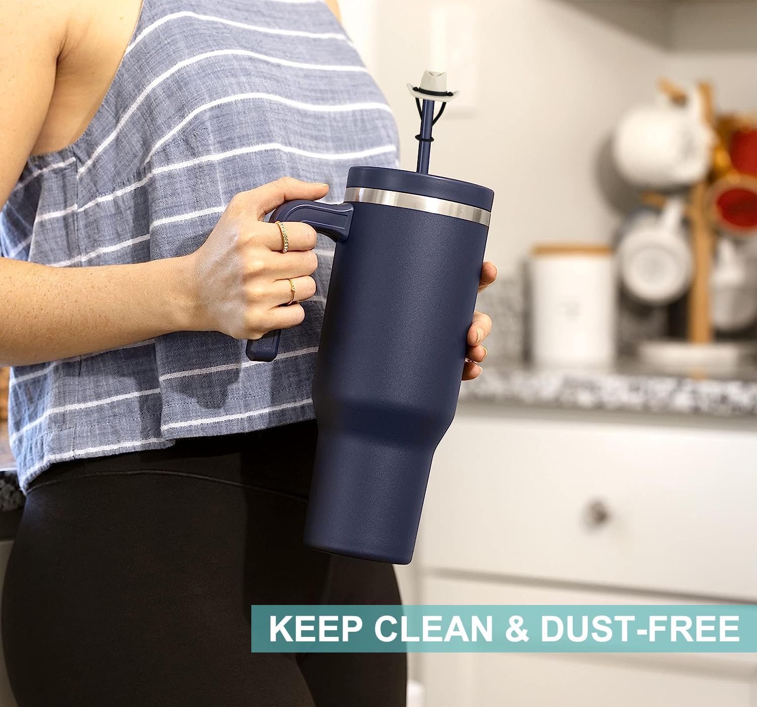 Straw Covers, Silicone Straw Tip Covers, Dust-Proof Straw Cap Toppers, Reusable Silicone Soft Protector Cover For 0.4 Inch/10Mm