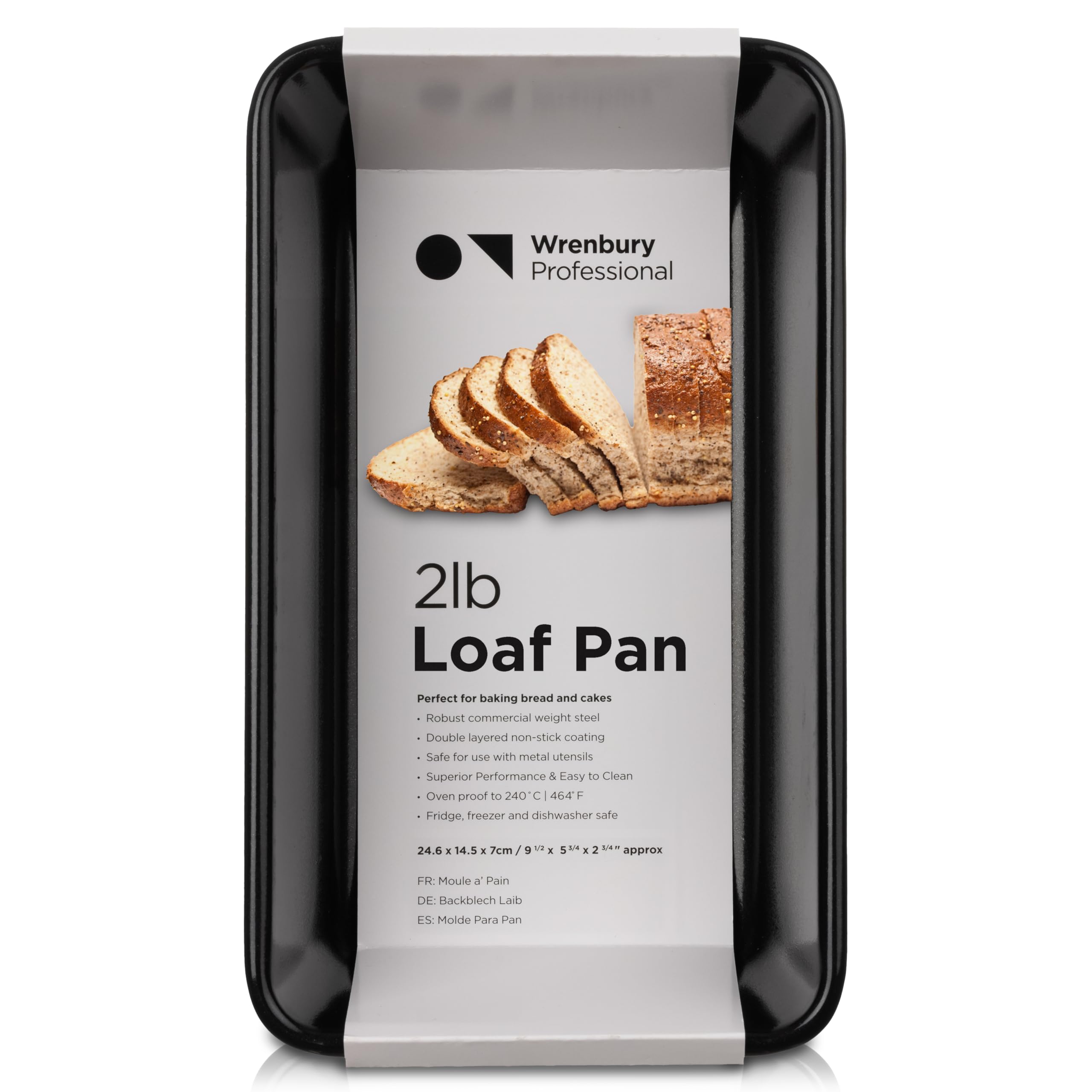 Wrenbury Large 2Lb Loaf Pan For Baking Bread - Non Stick 2 Lb Bread Pan - Non Toxic Bread Loaf Pan - Heavy Gauge Carbon Steel 2