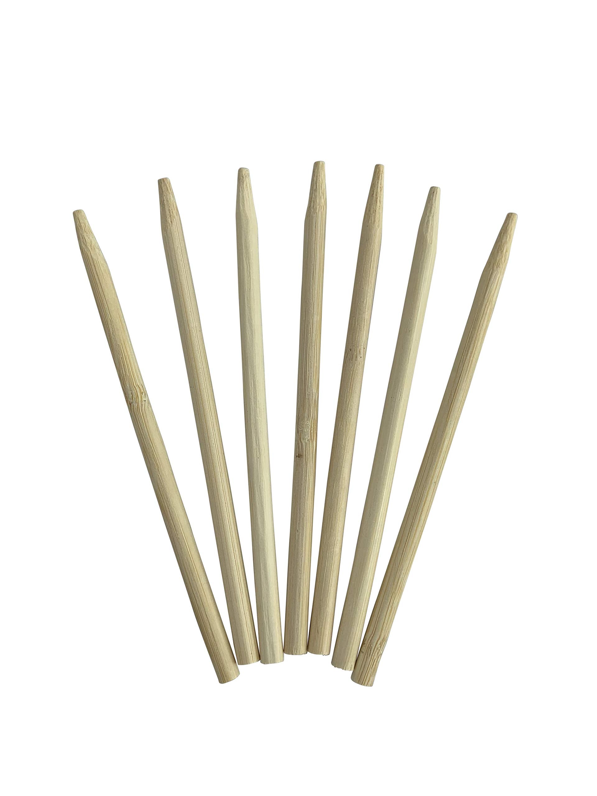 Kingseal Natural Bamboo Wood Candy Apple Skewers, Sticks, 5.5 Inch X 6.5Mm Diameter, Blunt Point For Safety, Retail Pack - 2 Pac