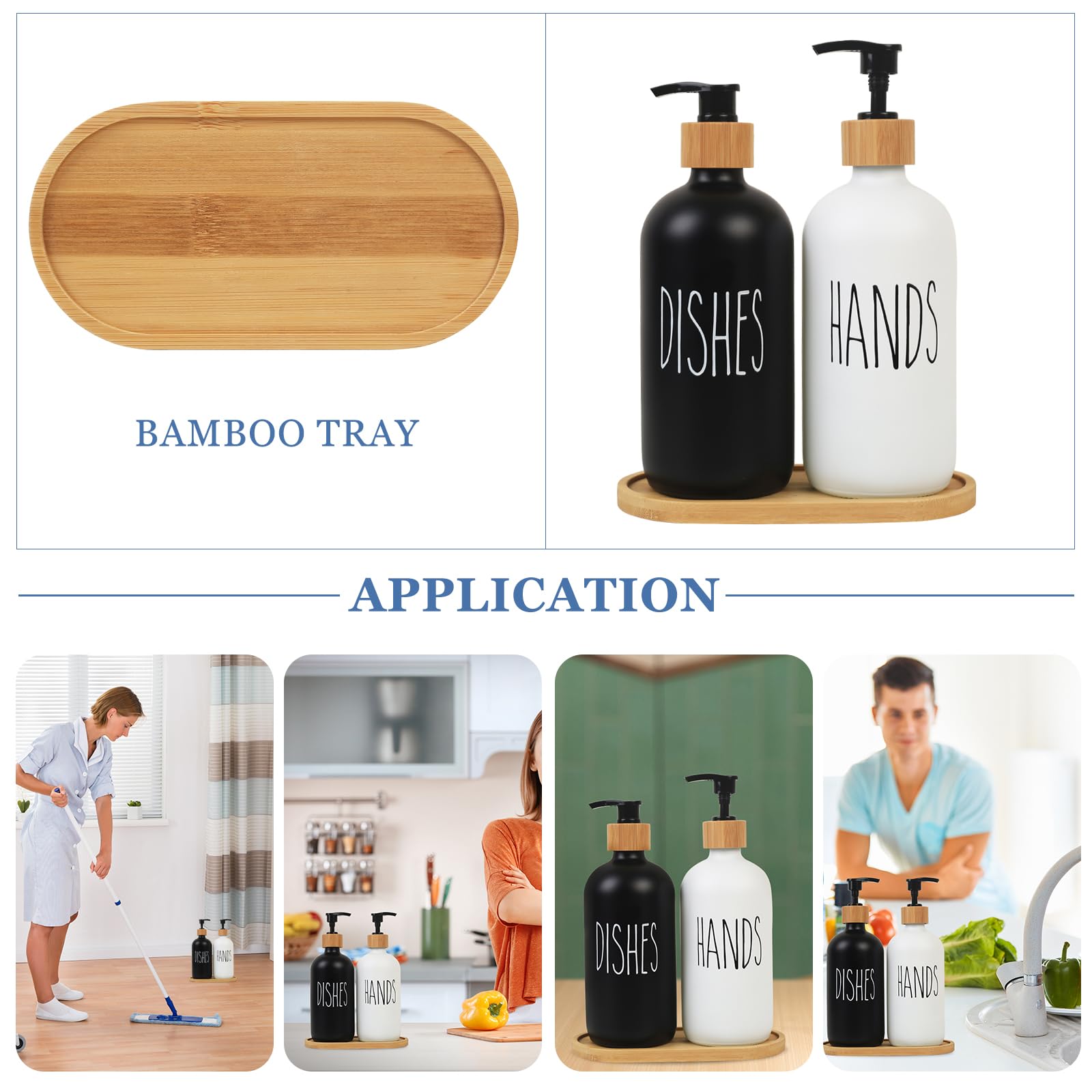 2 Pcs 500Ml Pump Bottle Dispenser, Glass Soap Dispenser, Kitchen Bathroom Lotions Hand And Dish Soap Handwash Shampoo Bottles Wi